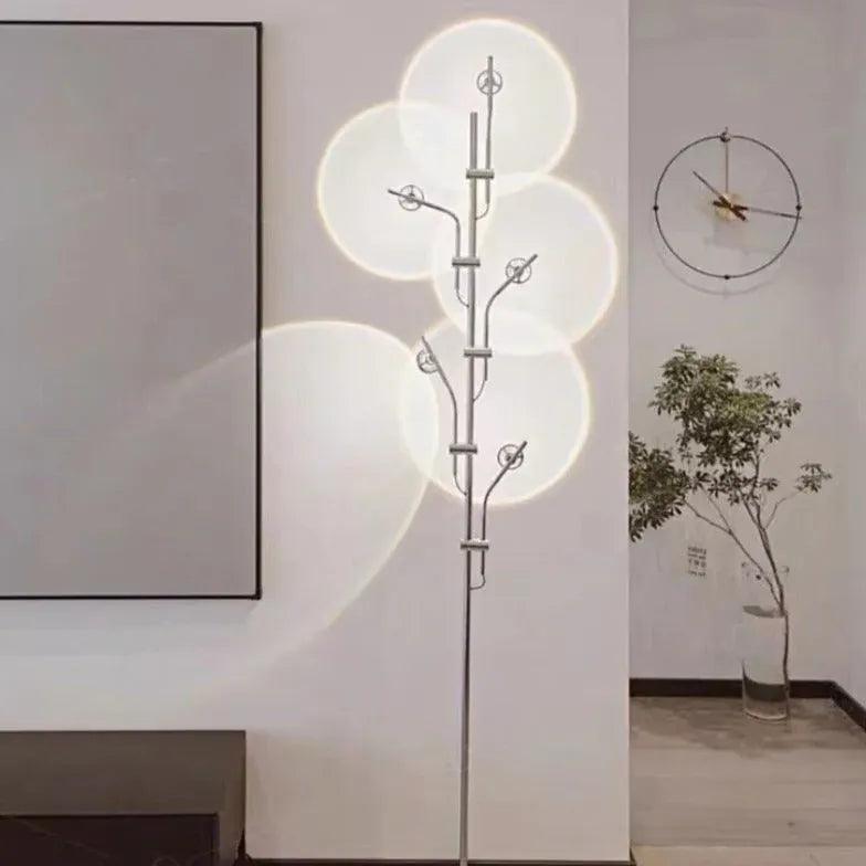 Modern Slim Floor Lamp with Decorative Shadow Effect - Perfect for Living Room, Bedroom, and Office Lighting