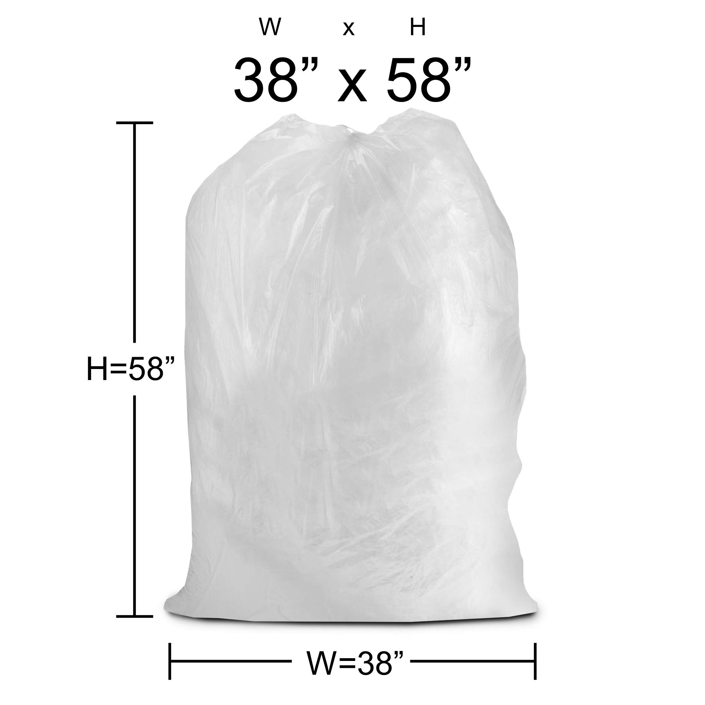 38” X 58” Clear Trash Can Liners (100 Count) - 55-60 Gallon Heavy Duty Garbage Bags, 1.8 Mil Thick for Home, Office, Bathroom, Hospital, Hotel & Gym Use - Indoor/Outdoor Waste Disposal Solution