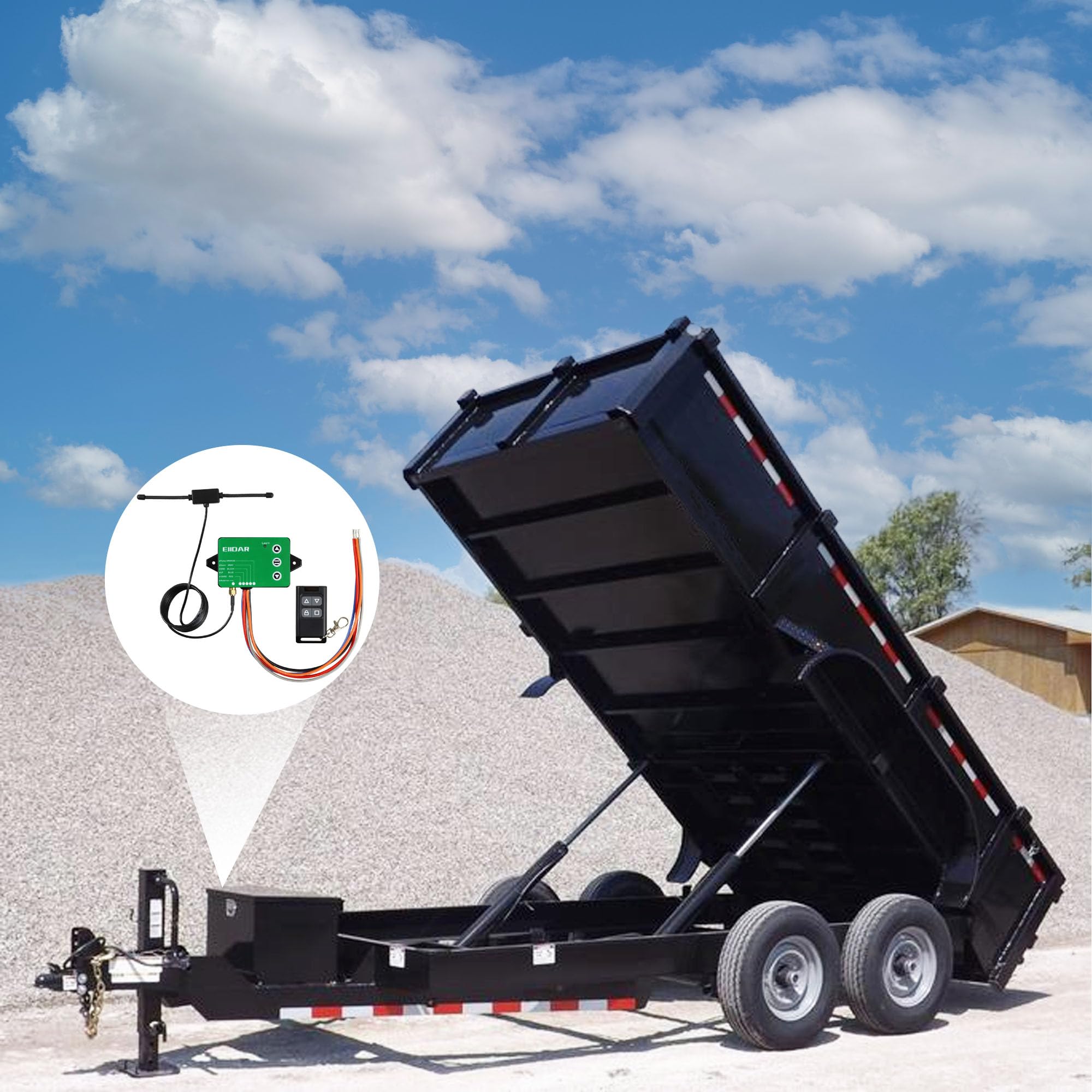 Wireless Dump Trailer Remote Control for 3-Wire & 4-Wire Hydraulic Systems - Heavy Duty Waterproof Truck Accessory for Construction & Farming Use