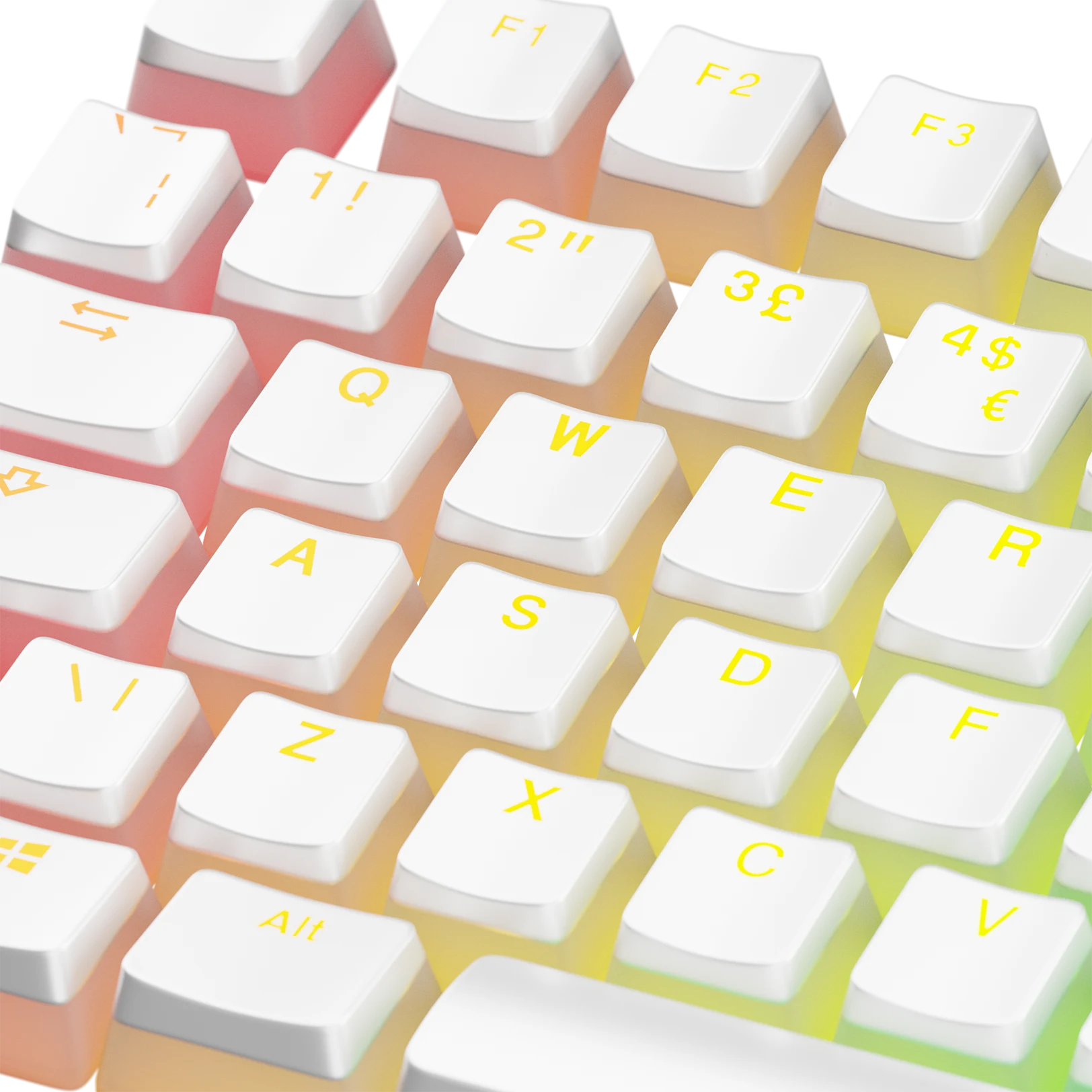 Aura V3 White Keycaps for Mechanical Keyboards - UK Layout | Premium PBT Keycap Set for Gaming & Typing | Compatible with Cherry MX Switches & RGB Backlit Keyboards