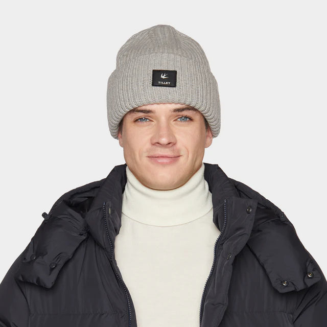 Tilley Alpine Beanie - Warm Winter Knit Hat for Men & Women - Soft Fleece Lined Cold Weather Cap for Skiing, Hiking & Outdoor Activities