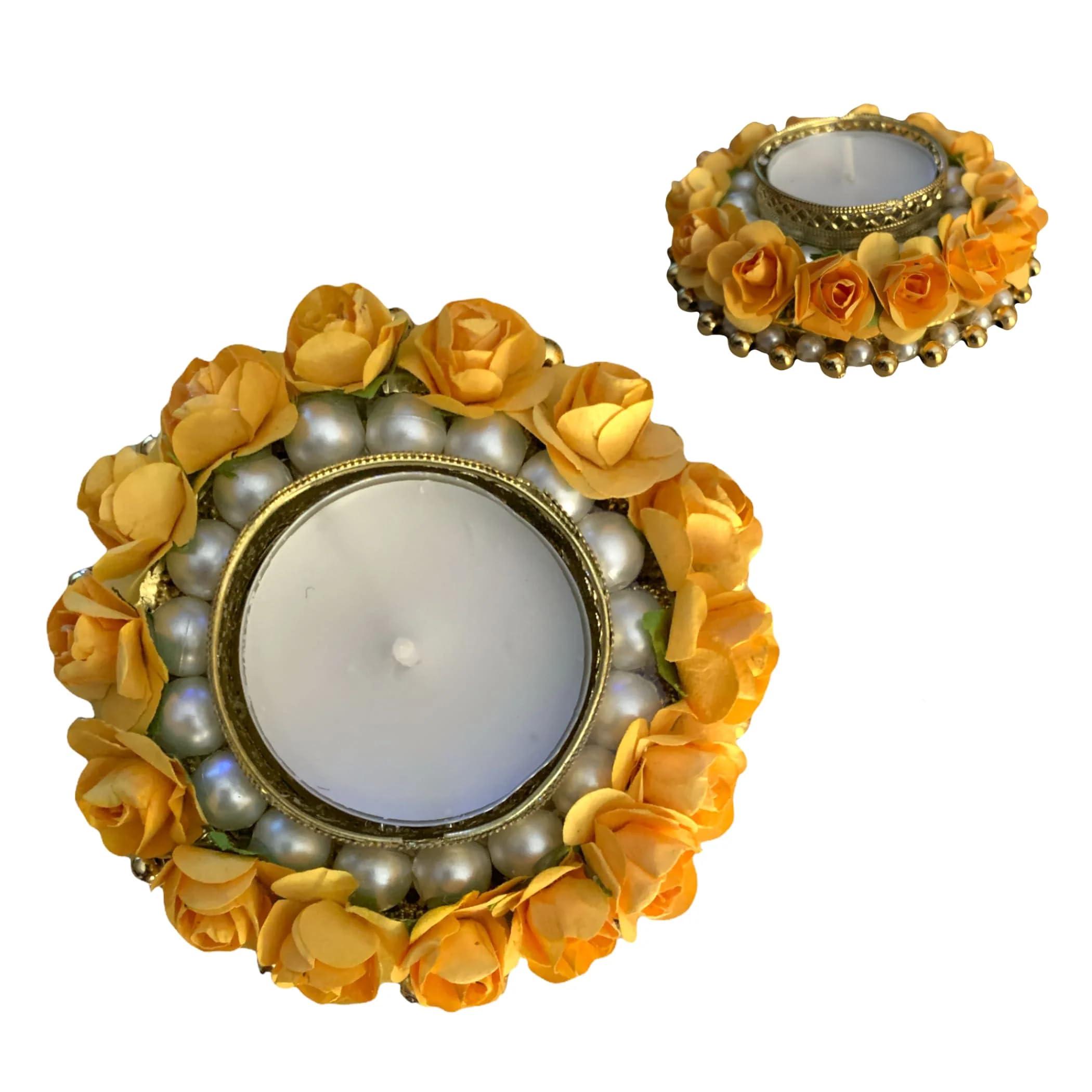 LoveNspire 2CT Rose Tealight Candle Holder - Elegant Floral T-Light Holder for Diwali, Christmas, Hanukkah, Thanksgiving - Perfect Housewarming Gift, Table Centerpiece, Home Decor - Ideal for Romantic Dinners, Wedding Decorations & Holiday Celebrations