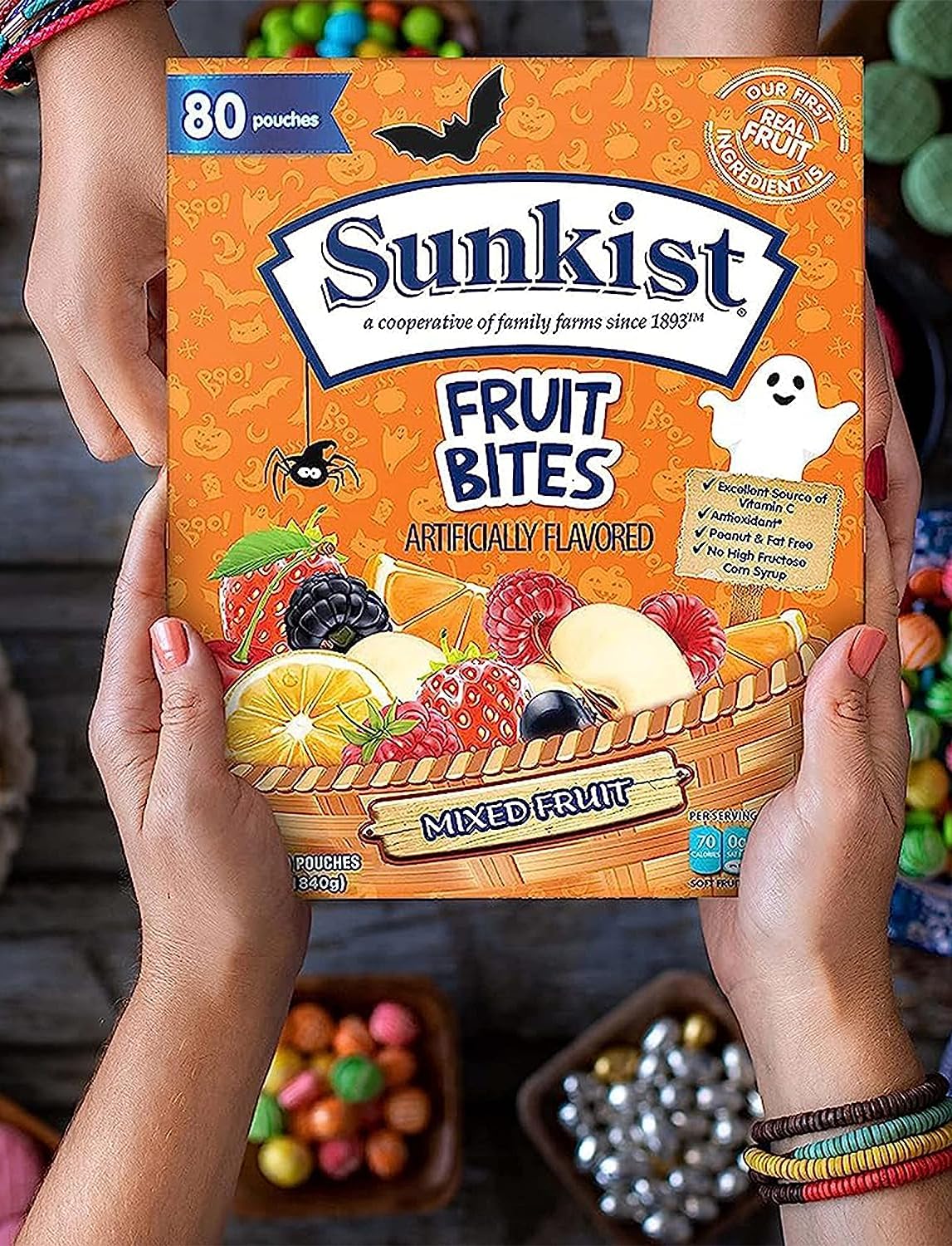 Halloween Fruit Snacks - Mixed Variety Bulk Pack (80 Count, 0.8 oz Single Serve Pouches) | Healthy Treats for Office, School, Parties & Gifts | Perfect for Halloween Baskets, Classroom Rewards & Care Packages