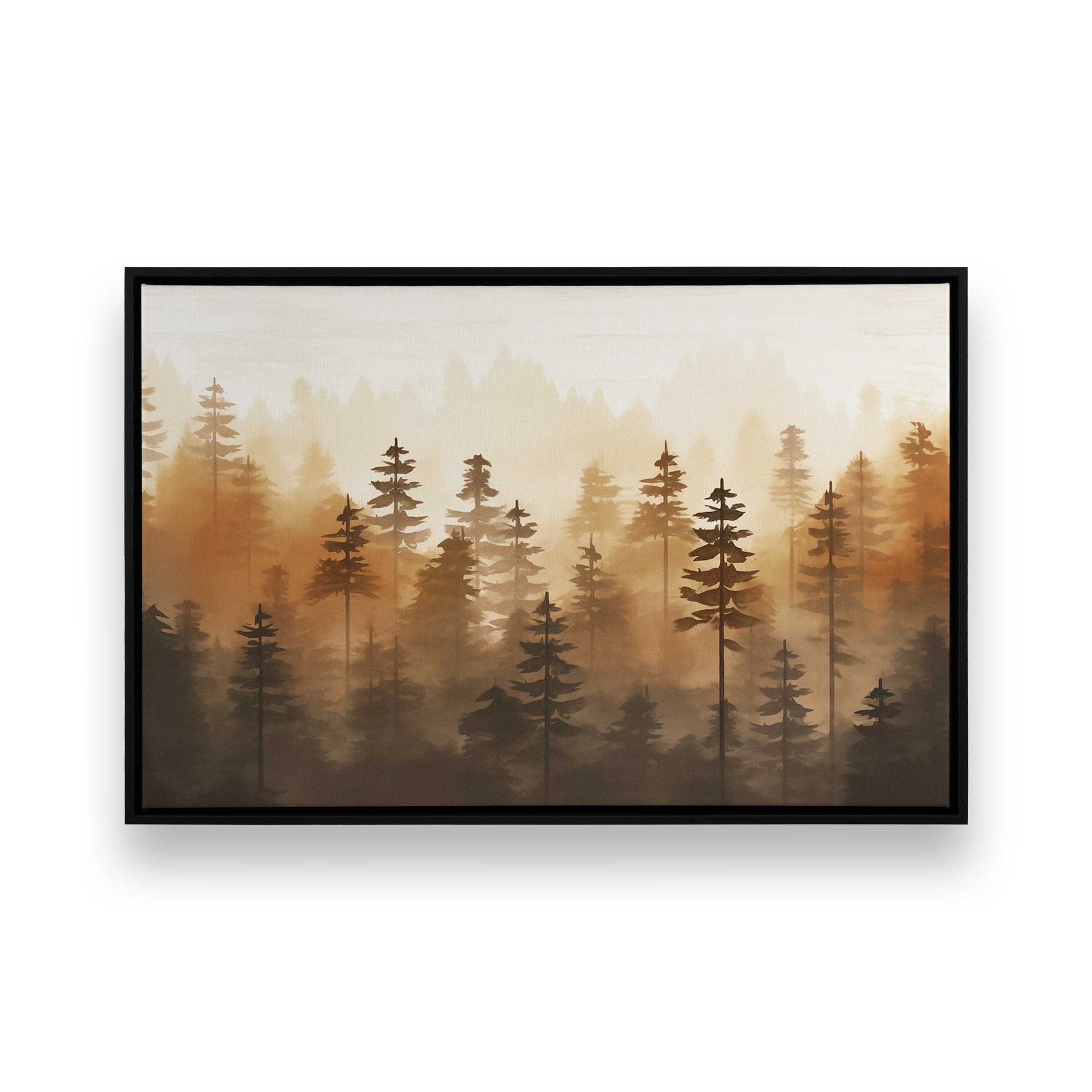 Golden Mist Woodland Canvas Print - Nature Wall Art for Living Room, Bedroom & Office Decor