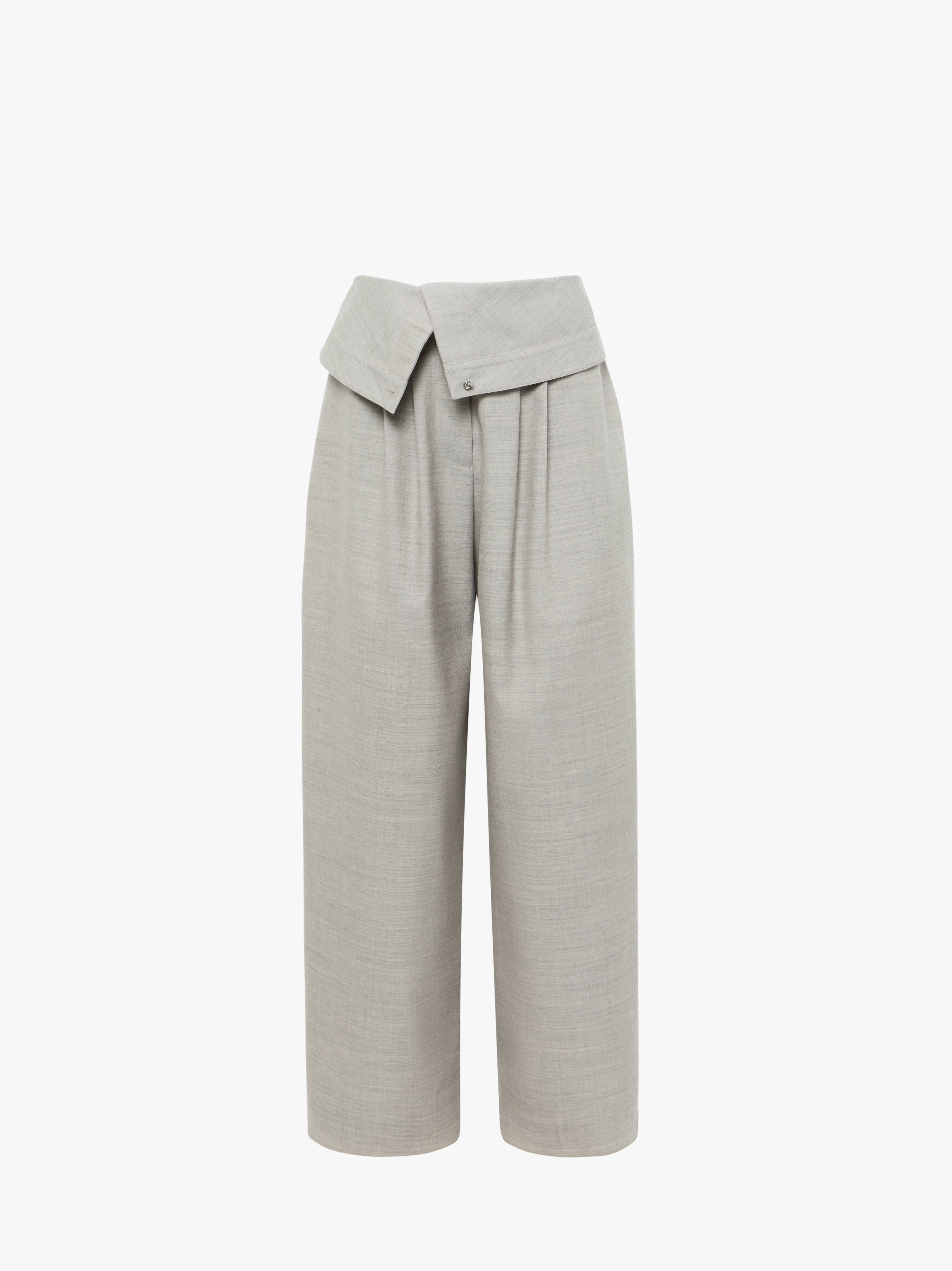Stylish Fold Over Tailored Trousers for Women - High Waist Comfort Pants for Office, Travel & Casual Wear