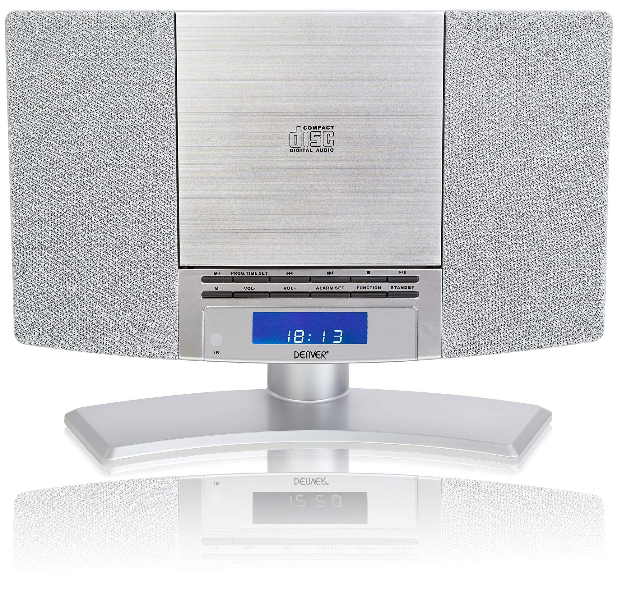 Portable CD Player with Built-in Speakers & FM Radio - Vertical Design, Remote Control, Wall Mount or Desktop Stand - Perfect for Bedroom, Office, and Home Entertainment - MC-5220