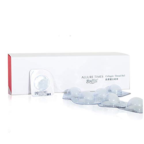 ALLURE Times Collagen Thread Ball Pure Collagen Essence - Anti-Wrinkle, Firming & Tightening Face Treatment for Pore Minimizing, Deep Moisturizing & Skin Nourishment (12-Pack) | Perfect for Daily Skincare Routine & Spa-Like Facial Treatments at Home