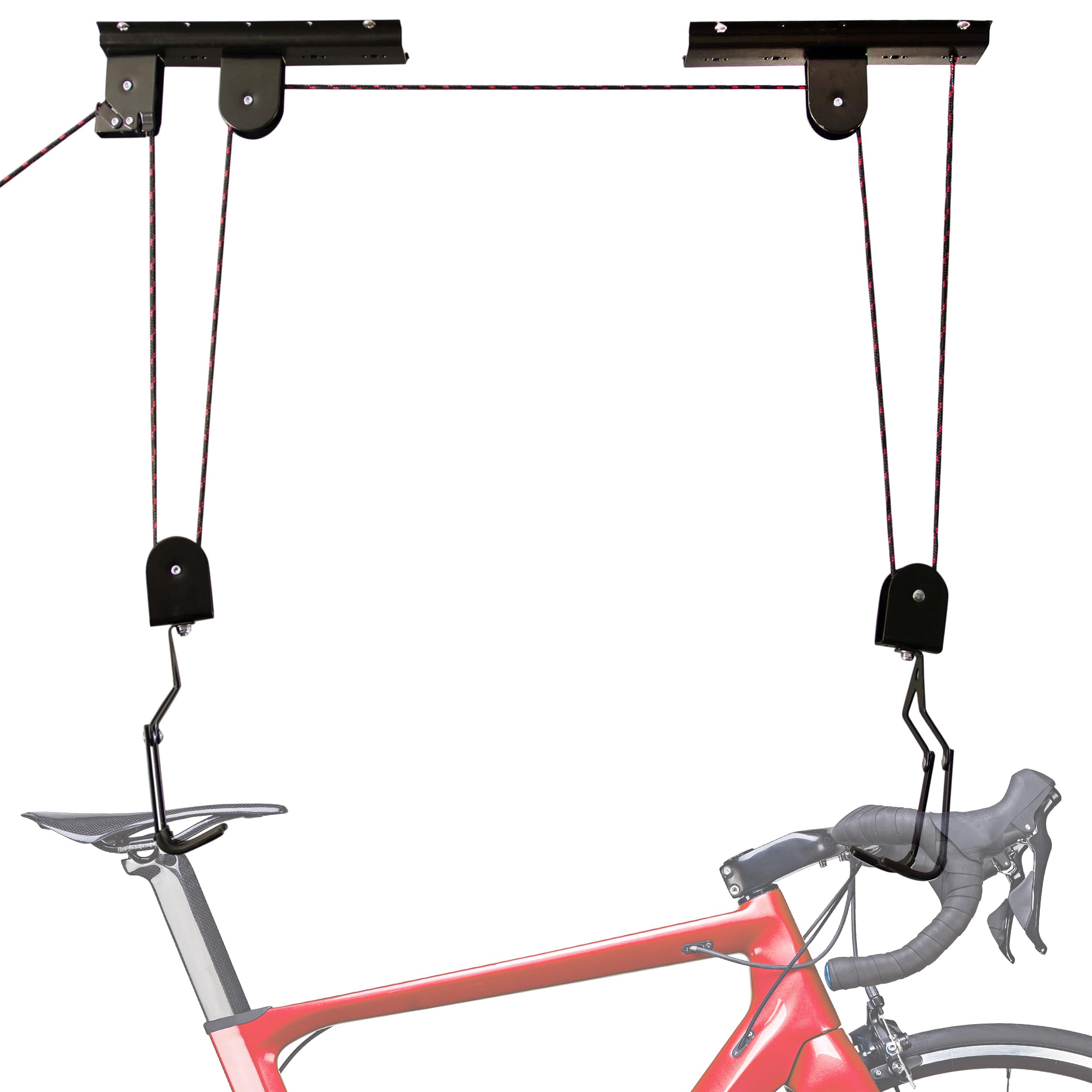 Heavy Duty Ceiling Bike Rack - 50lb Capacity Garage Hoist Pulley System for Indoor Bike Storage | Space-Saving Hanging Lift Mount for Apartments & Small Spaces | Perfect for Garage, Basement & Home Organization