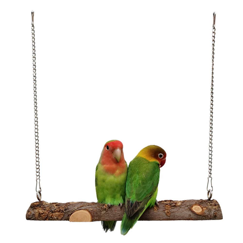 Natural Wooden Bird Swing for Parrots - Safe & Fun Cage Toy for Parakeets, Cockatoos, Cockatiels, Conures, Lovebirds, Canaries & Small Macaws | Perfect for Playtime, Exercise & Mental Stimulation in Bird Cages