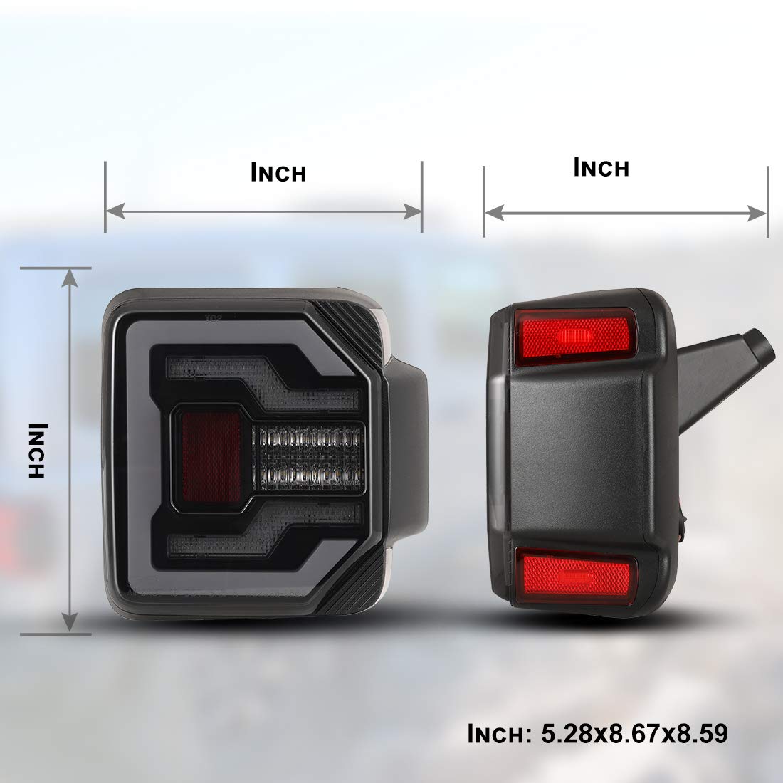 Nixon Offroad LED Tail Lights for 2018-2021 Jeep Wrangler JL & JLU - Sequential Turn Signals, Brake/Reverse/DRL Lights, Smoked Lens, Plug & Play - Perfect for Off-Roading & Night Driving