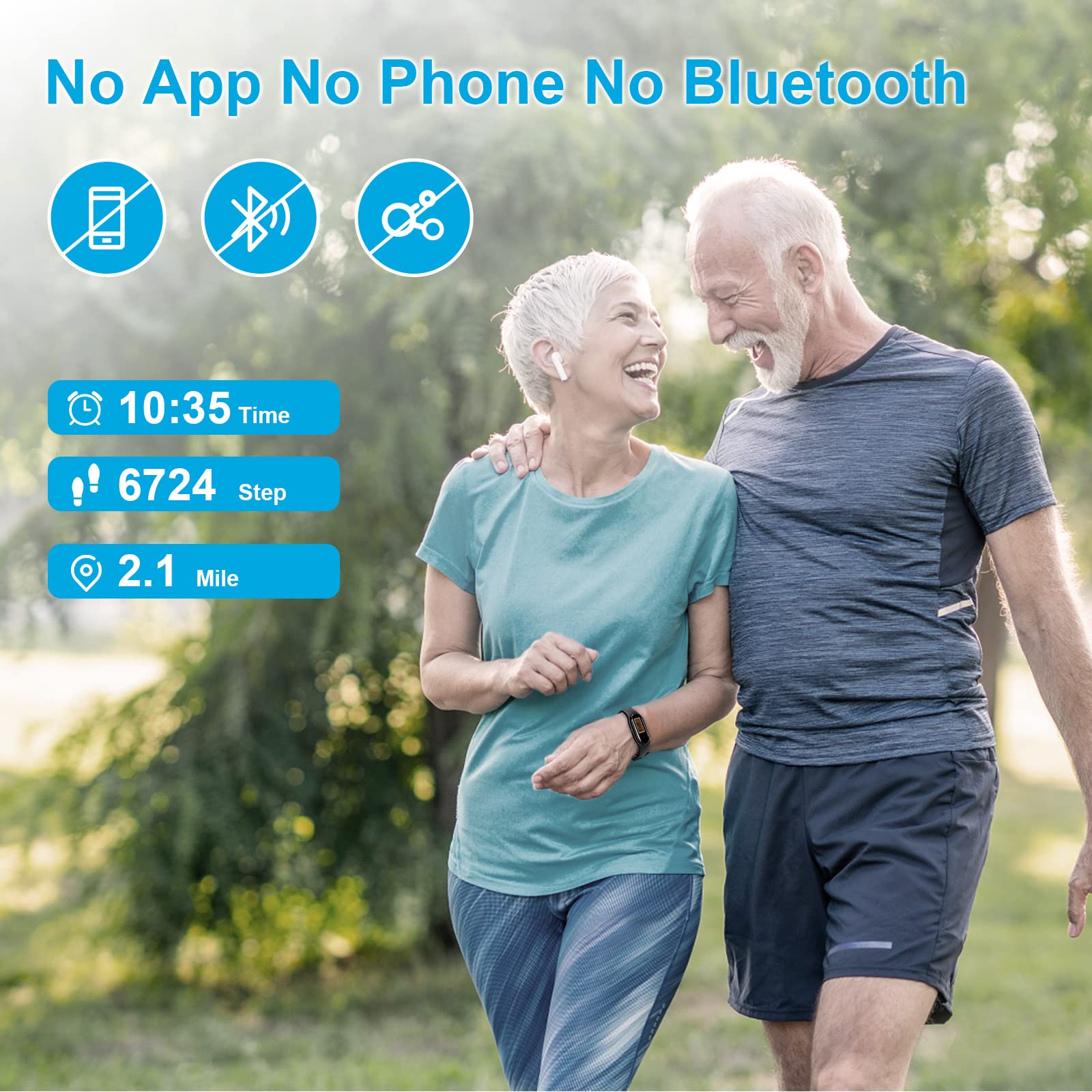 Accurate Pedometer for Walking & Running - Step Counter with Calories, Distance & Time Tracker for Men, Women, Adults & Seniors - Perfect for Fitness Tracking, Weight Loss & Daily Activity Monitoring