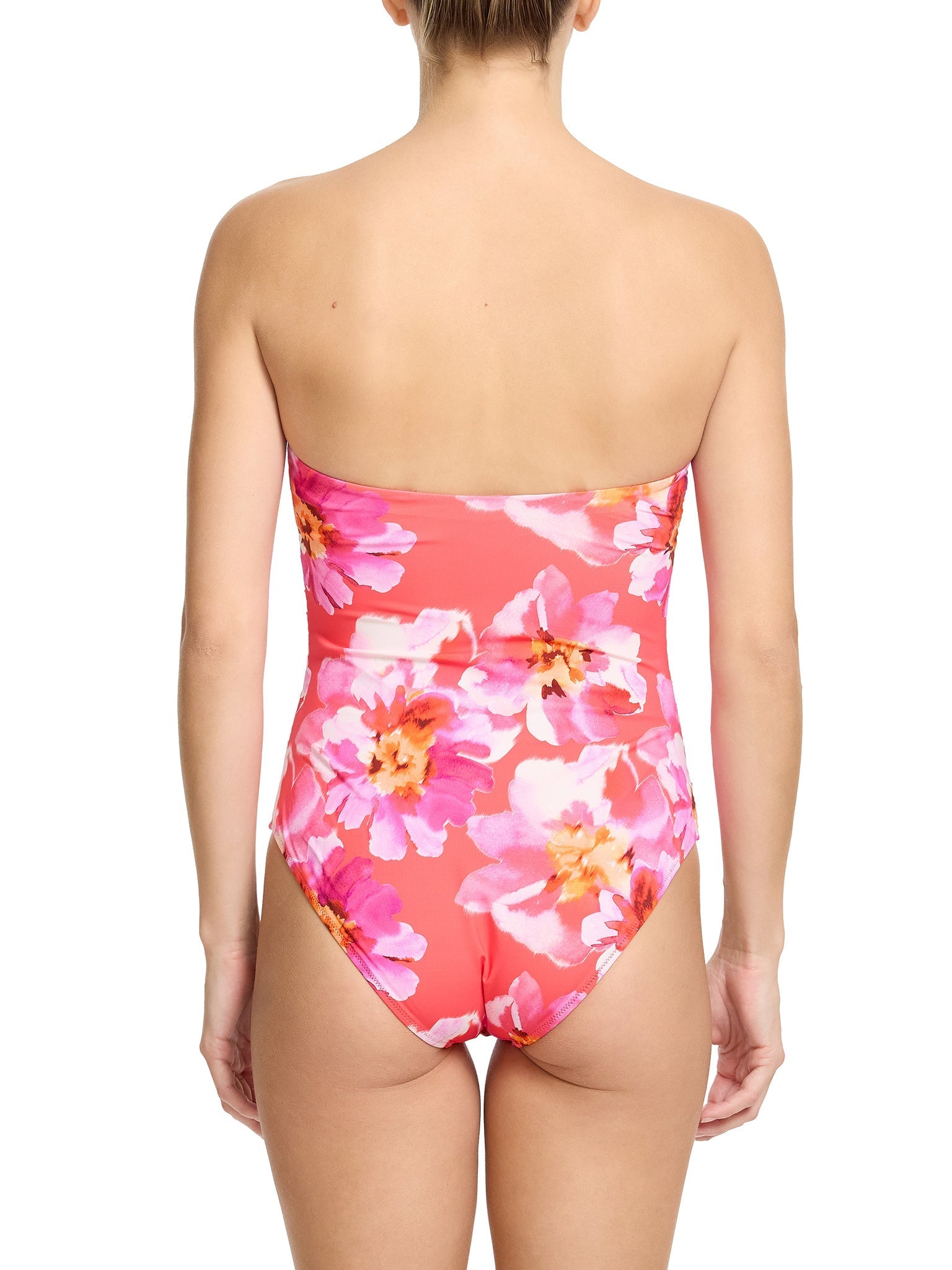 Women's Bandeau One Piece Swimsuit - Sexy Monokini Bathing Suit with Adjustable Straps & High Waist for Beach, Pool, Vacation & Summer Swimwear