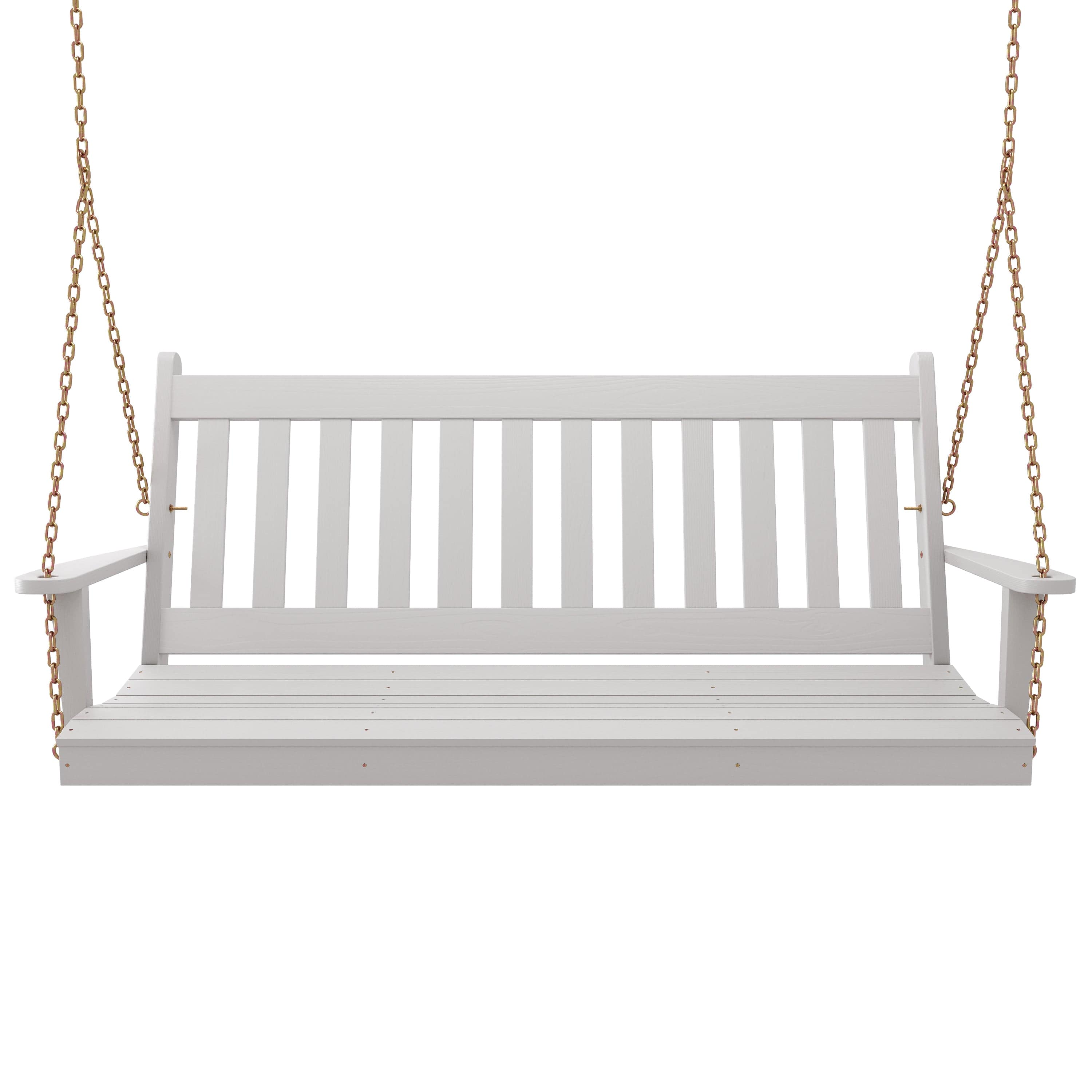 Keystone Amish Co. 6 Foot Franklin Porch Swing in White - Outdoor Patio Furniture for Relaxing on Your Deck, Garden or Backyard