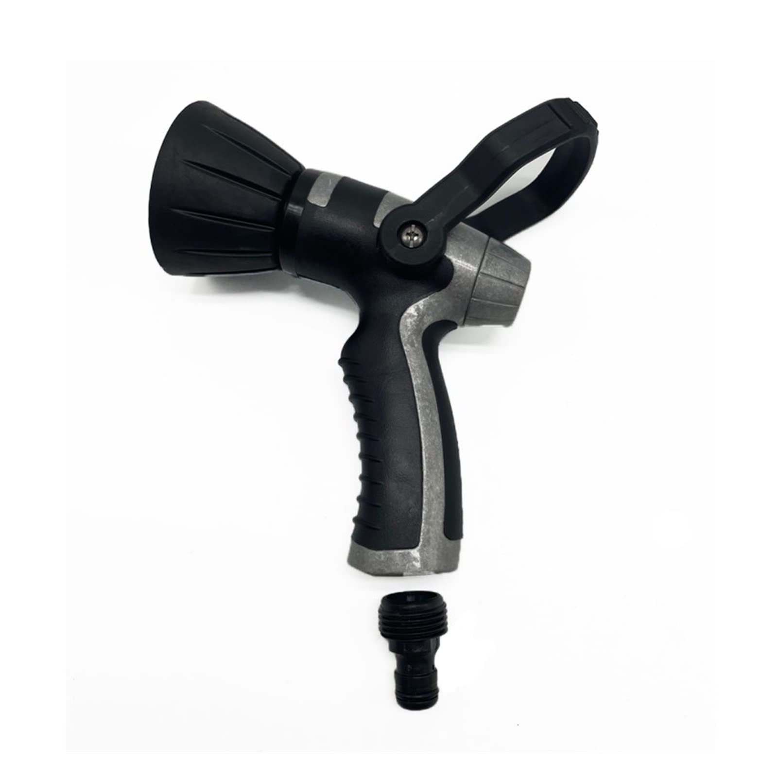 High Pressure Metal Garden Water Spray Gun - Fireman Style Sprinkler Hose Nozzle for Lawn, Garden Irrigation & Car Washing - Durable Black Outdoor Watering Tool (Perfect for Gardening, Lawn Care, Plant Watering, Vehicle Cleaning & Outdoor Cleaning Tasks)