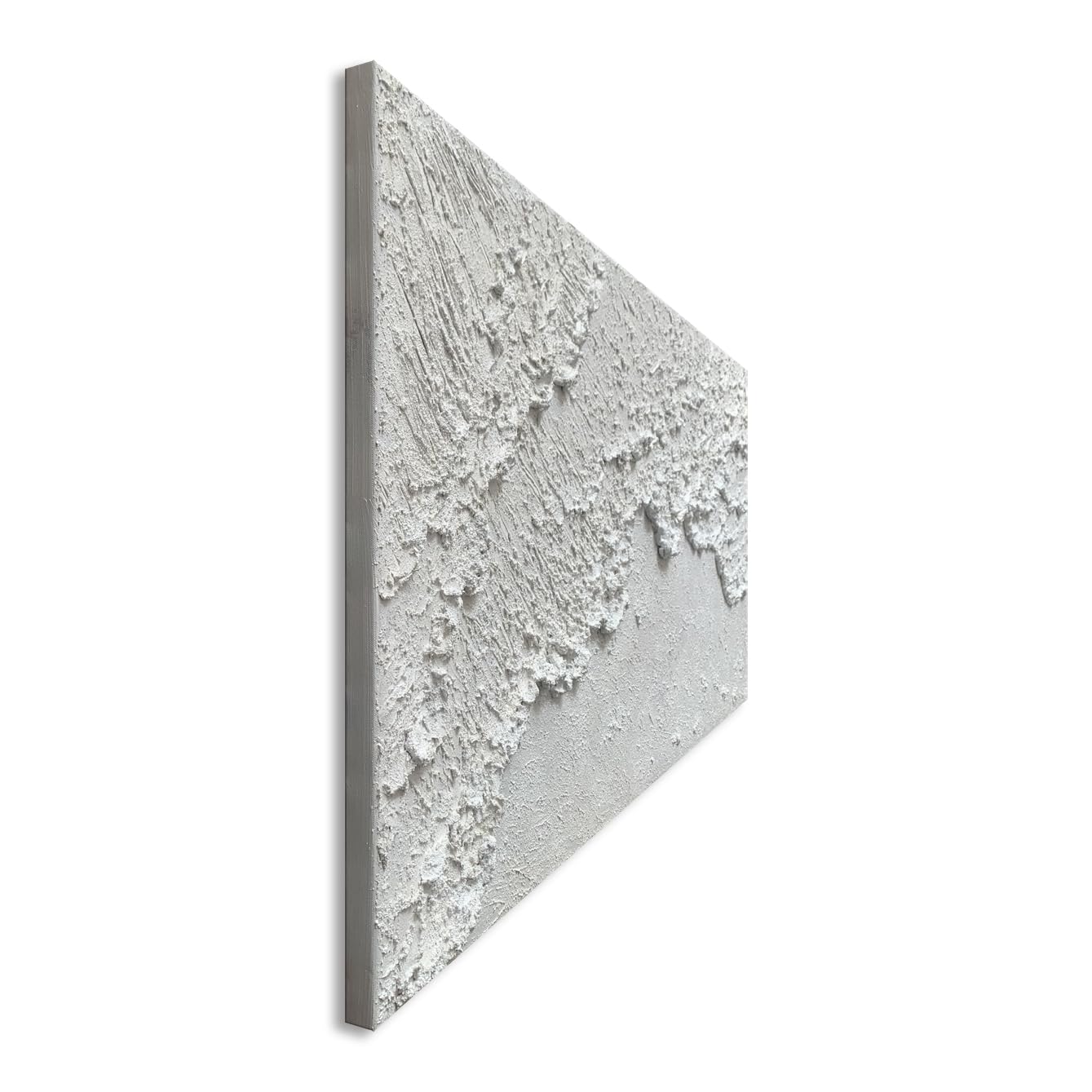 Handmade White Textured Wall Art - Contemporary Modern Ocean Wave Abstract Oil Painting on Canvas - Perfect for Living Room & Bedroom Decor - Coastal Beach Theme Home Interior Design