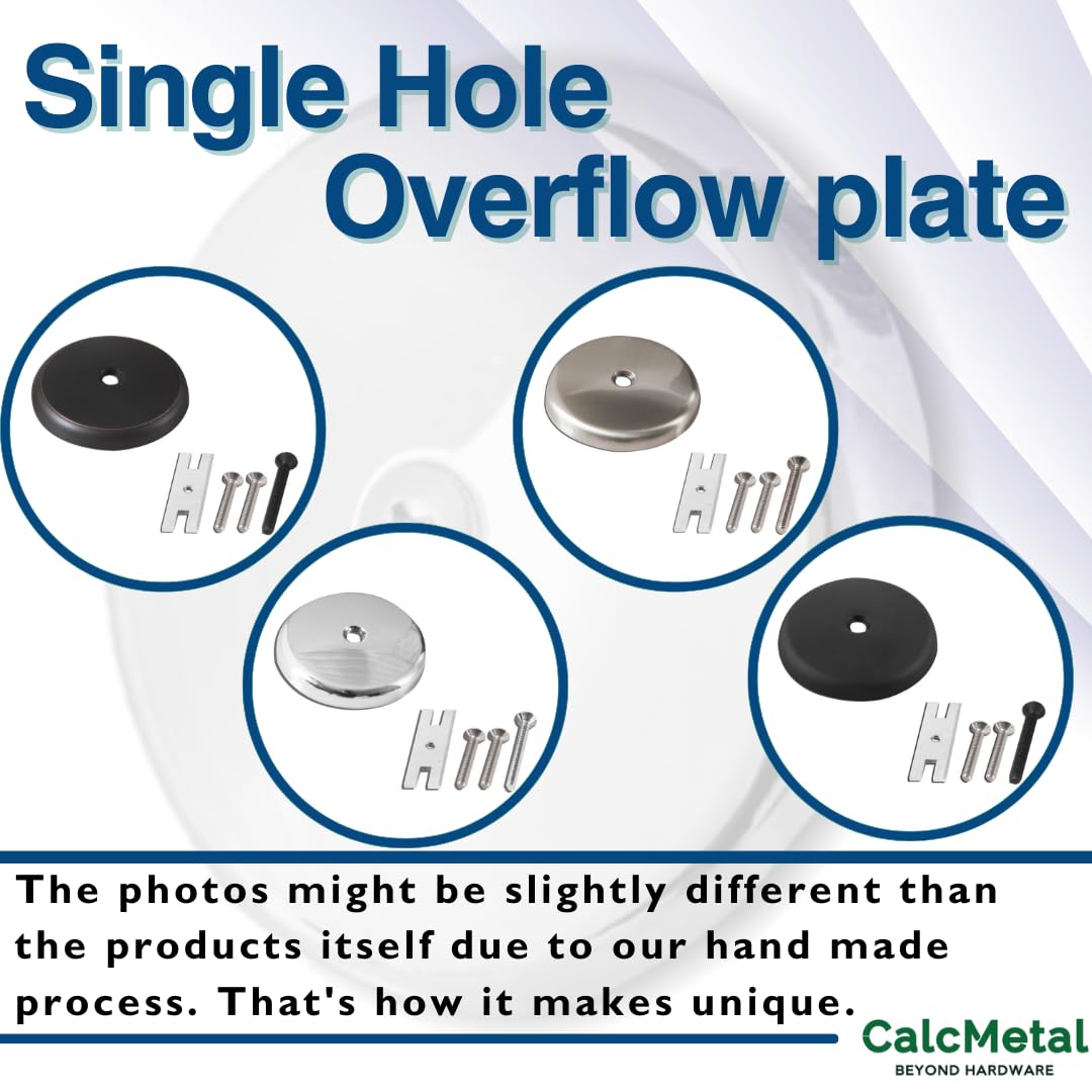 Single Hole Bathtub Drain Overflow Plate with Matching Screws - Venetian Bronze Finish - Easy DIY Installation for Bathroom Renovation & Tub Repair