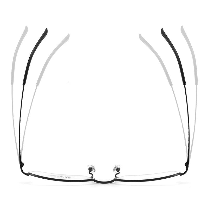 Bclear Men's Semi-Rimless Big Square Titanium Eyeglasses Frame 7822 - Lightweight Durable Glasses for Work, Reading & Fashion