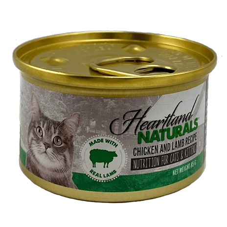 Heartland Naturals Chicken and Lamb Recipe Canned Cat Food - Grain-Free Wet Food for Adult Cats & Kittens - High Protein Meal for Healthy Digestion & Shiny Coat - Perfect for Picky Eaters & Sensitive Stomachs