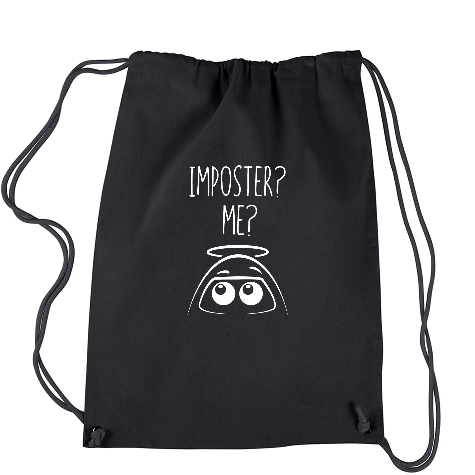 Sus Bro Black Drawstring Backpack - Lightweight & Durable Gaming Backpack for Among Us Fans | Perfect for Cosplay, Conventions & School Use