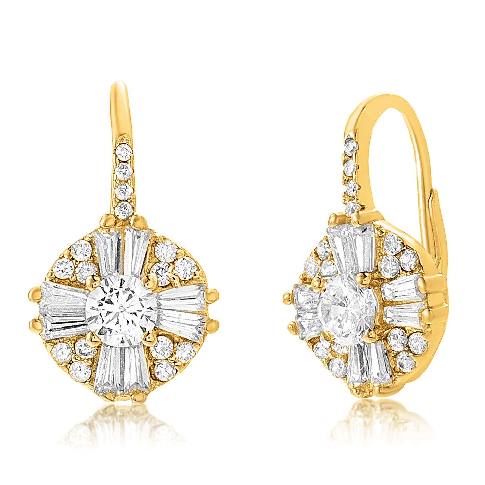 925 Sterling Silver Crystal Drop Dangle Earrings for Women - Elegant Cluster Design for Parties, Weddings & Special Occasions