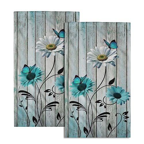 Teal Daisy Wood