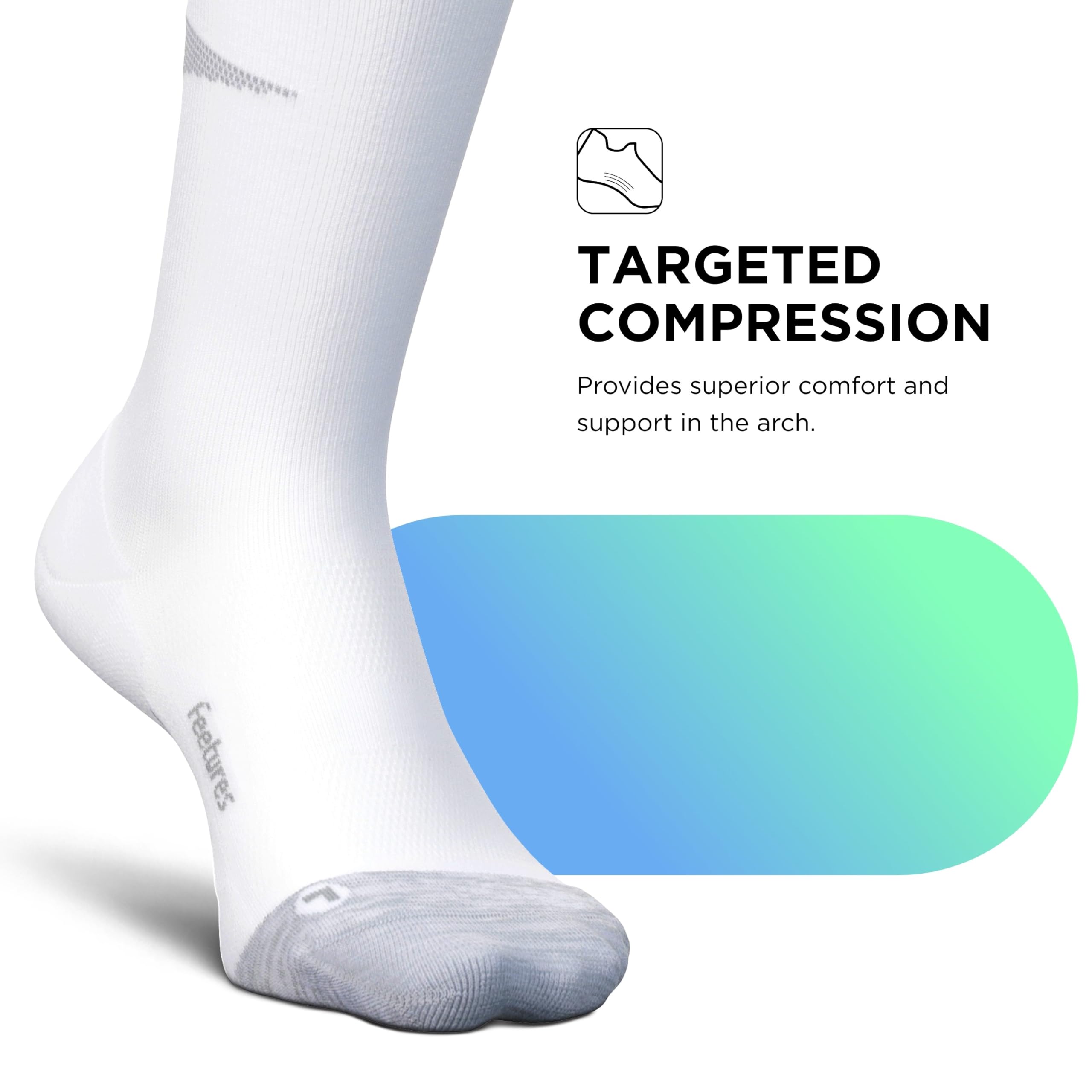 Feetures Graduated Compression Knee High Socks for Women & Men - 1 Pair - Improve Circulation & Reduce Swelling - Perfect for Running, Travel & Recovery