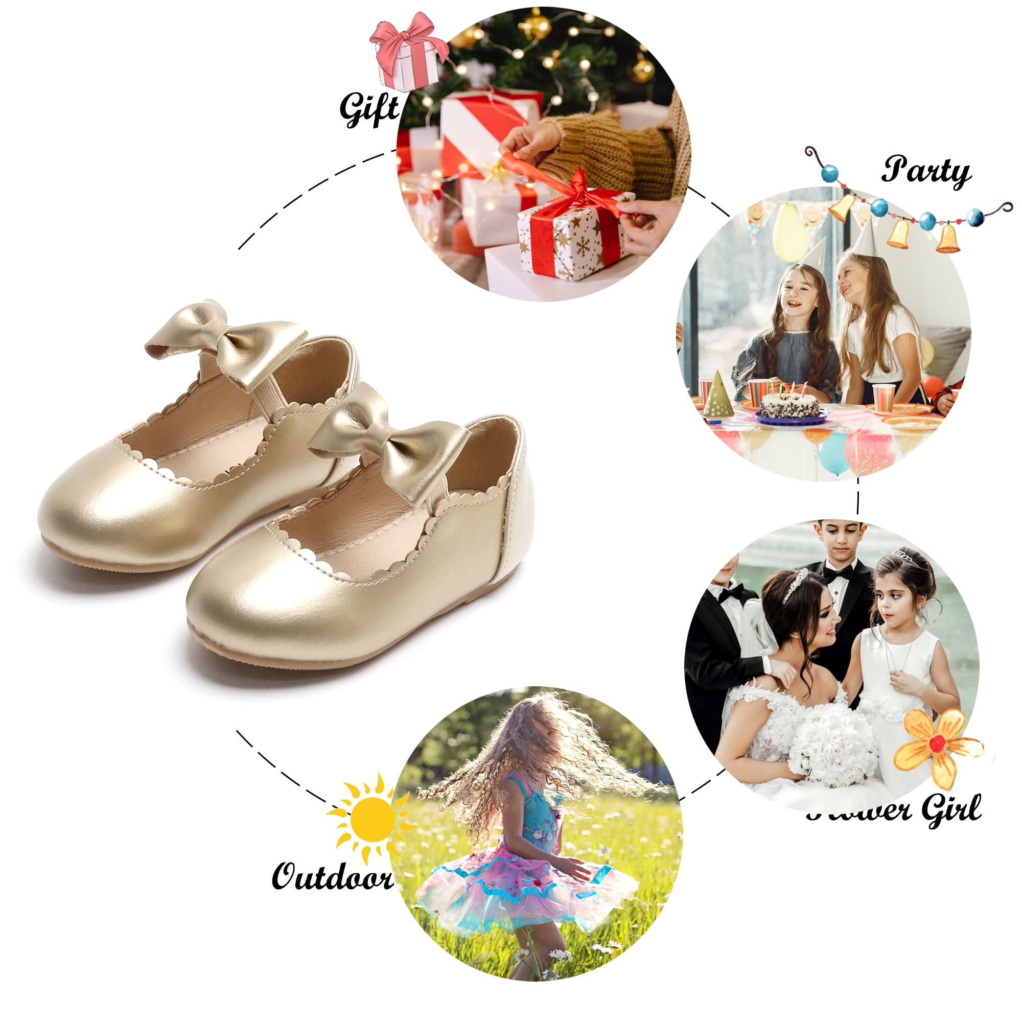 Felix & Flora Toddler Flower Girl Dress Shoes | Girls Ballet Flats for Party, School & Wedding | Comfortable & Stylish for Special Occasions