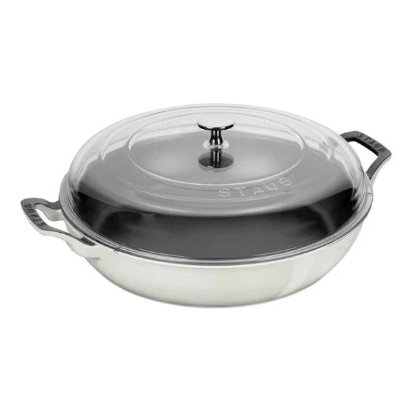 Staub Enameled Cast Iron Braiser with Glass Lid - 5.5 Qt Dutch Oven for Roasting, Baking & Searing - Perfect for Stovetop, Oven & Serving Dishes