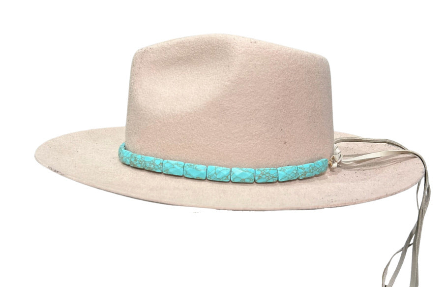 Handmade Faceted Turquoise Hat Band for Cowboy Hats - Western Style Accessory for Rodeo, Music Festivals & Outdoor Events