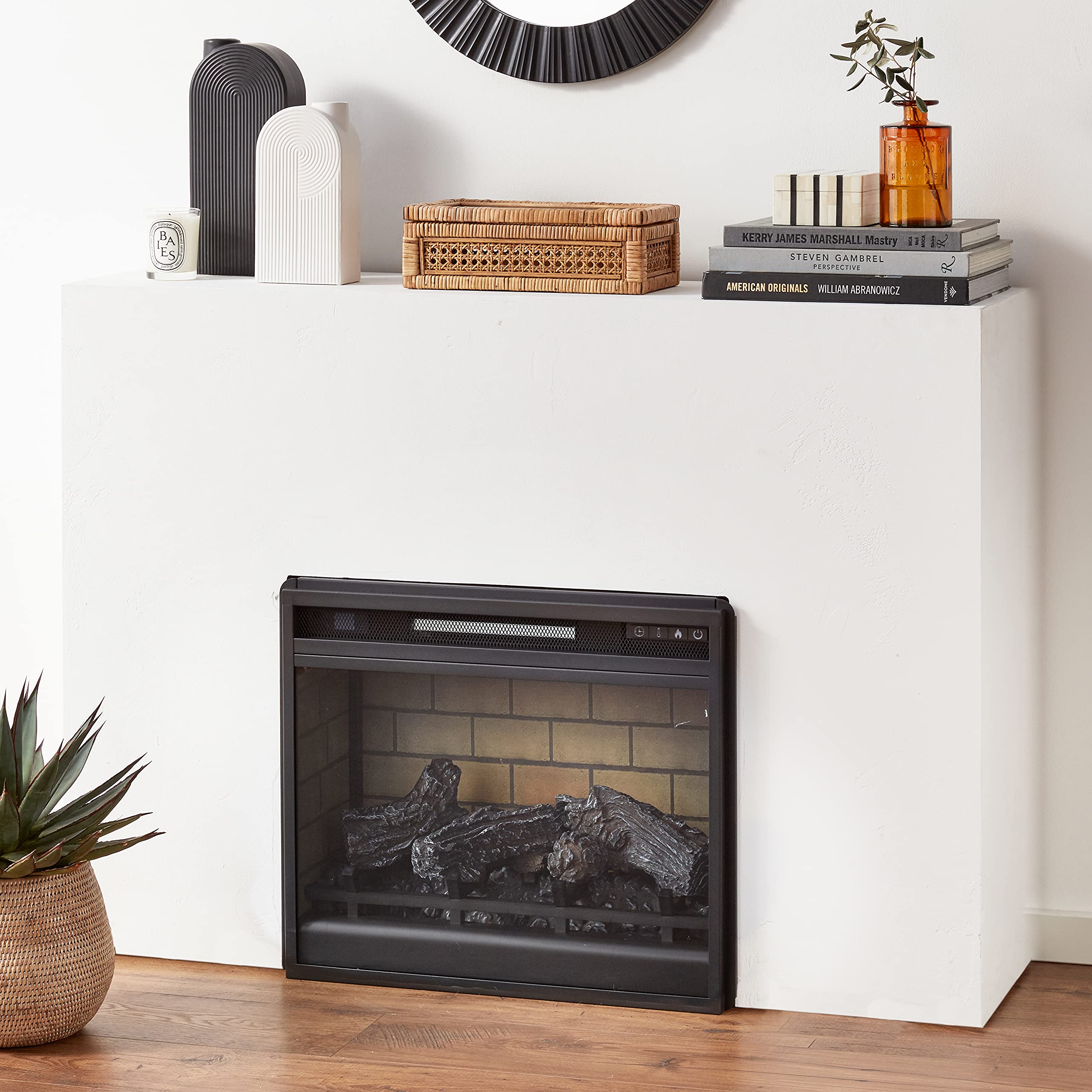 Signature Design by Ashley Large Black Infrared Fireplace Insert - Perfect for Living Room, Bedroom & Home Entertainment Areas