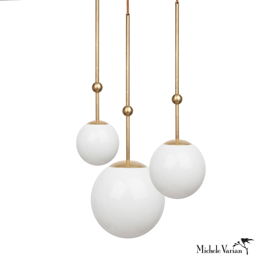 10 Inch Brass Globe and Ball Pendant Light - Vintage Industrial Ceiling Fixture for Dining Room, Kitchen Island & Bedroom Lighting