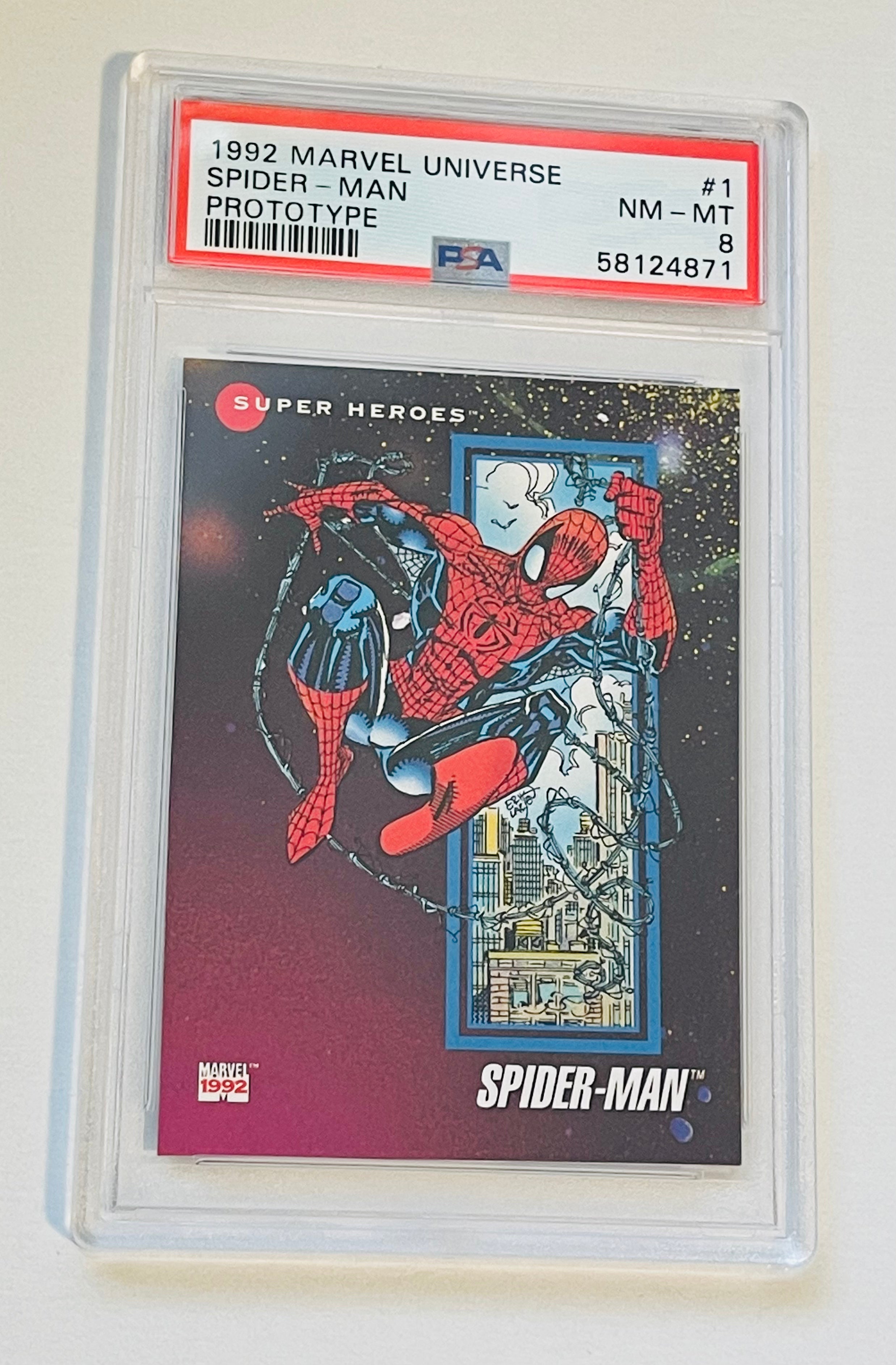 1992 Spider-Man Marvel Universe PSA 8 Graded Trading Card - Rare Collectible for Superhero Fans & Comic Book Enthusiasts | Perfect for Display, Investment & Nostalgic Gift