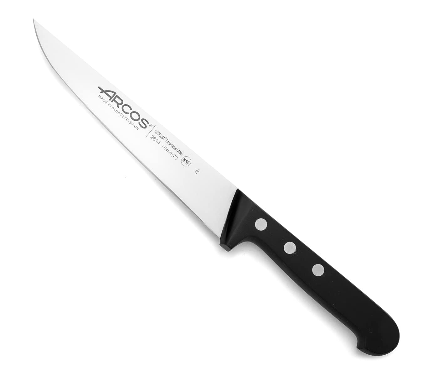Premium Arcos 6-Piece Kitchen Knife Set with Wood Block - 5 Stainless Steel Knives & 1 Scissors, Ergonomic POM Handles - Perfect for Home Chefs, Cooking Enthusiasts & Professional Kitchens
