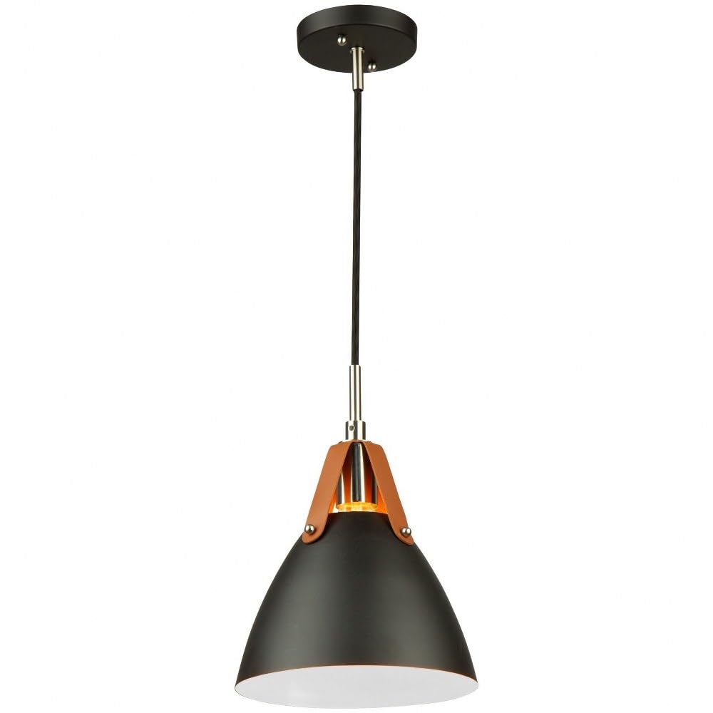 Artcraft Lighting Tote 1-Light Pendant Fixture in Black - Modern Industrial Ceiling Light for Kitchen Island, Dining Room & Bar Decor
