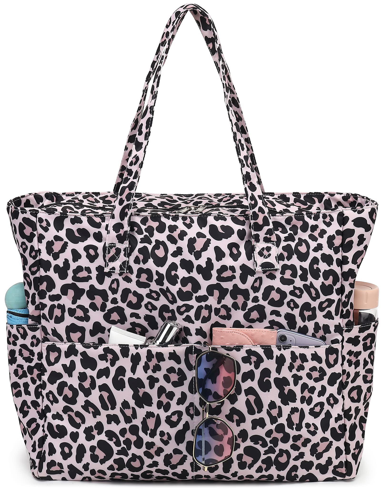 Waterproof Sandproof Large Beach Tote Bag for Women with Zipper & Wet Pocket - Perfect for Pool, Gym, Grocery Shopping & Travel | LEDAOU