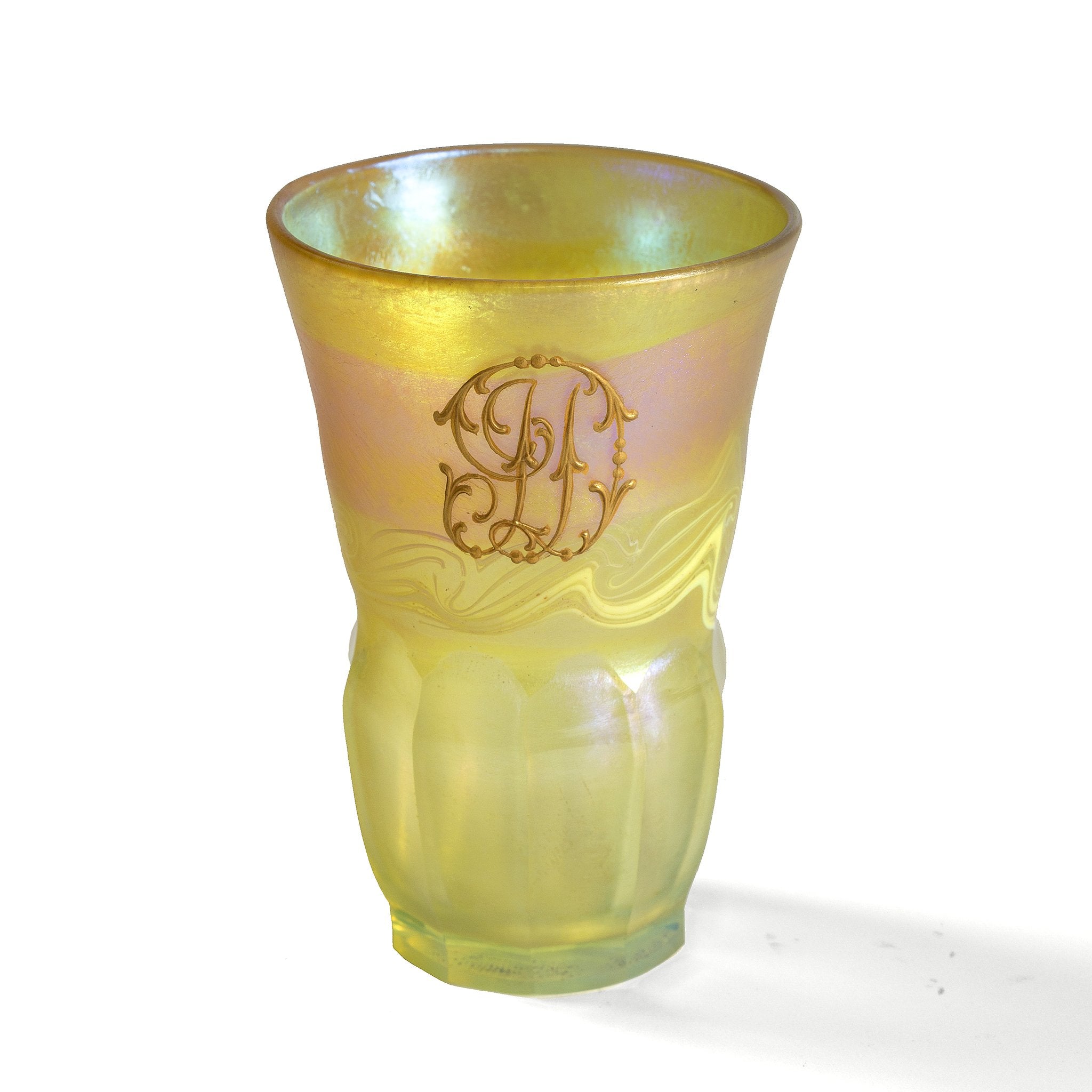 Tiffany Studios New York Favrile Glass Cups and Cordials Set - Handcrafted Art Glassware for Elegant Home Decor, Dinner Parties & Gift Giving