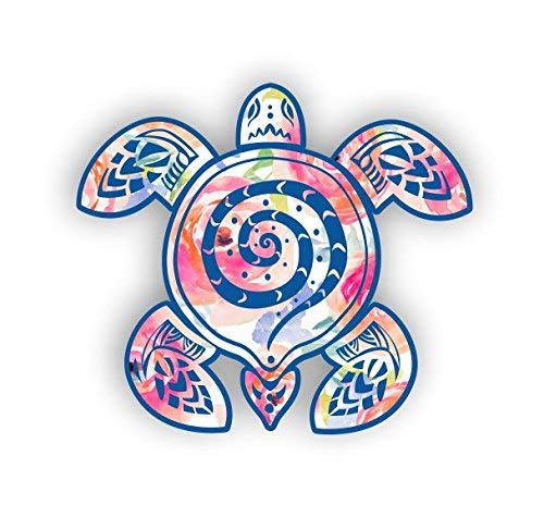 Sea Turtle Coral Reef Car Decals - Waterproof Vinyl Stickers for Car Body, Bumper, Door & Window - 5 Inch - Perfect for Beach Lovers & Ocean Conservation Supporters