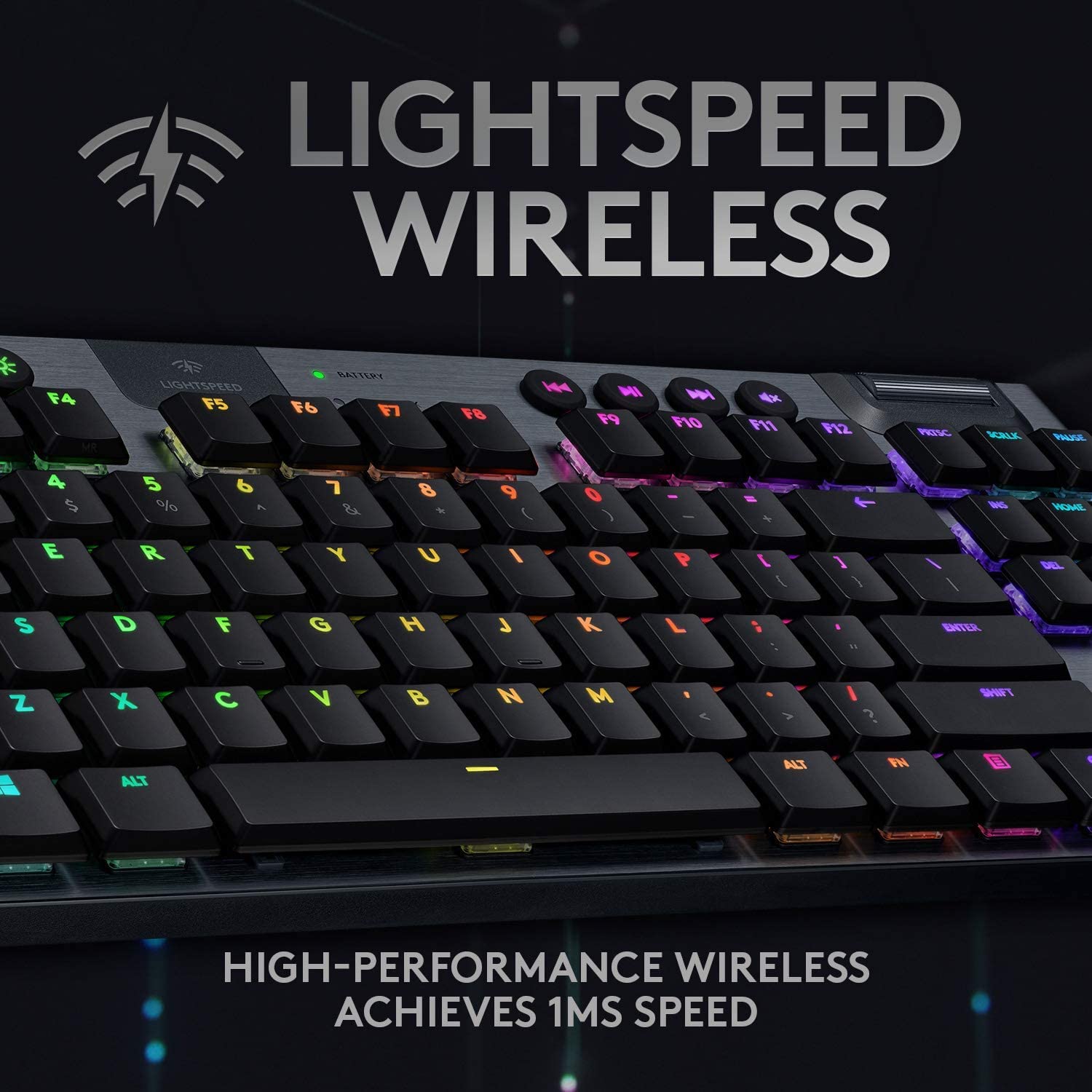 Logitech G915 TKL Wireless Mechanical Gaming Keyboard - Tenkeyless Design, Low Profile Switches, LIGHTSYNC RGB Backlighting, Bluetooth & Lightspeed Wireless - Tactile (Renewed) for PC/Mac Gaming & Office Work