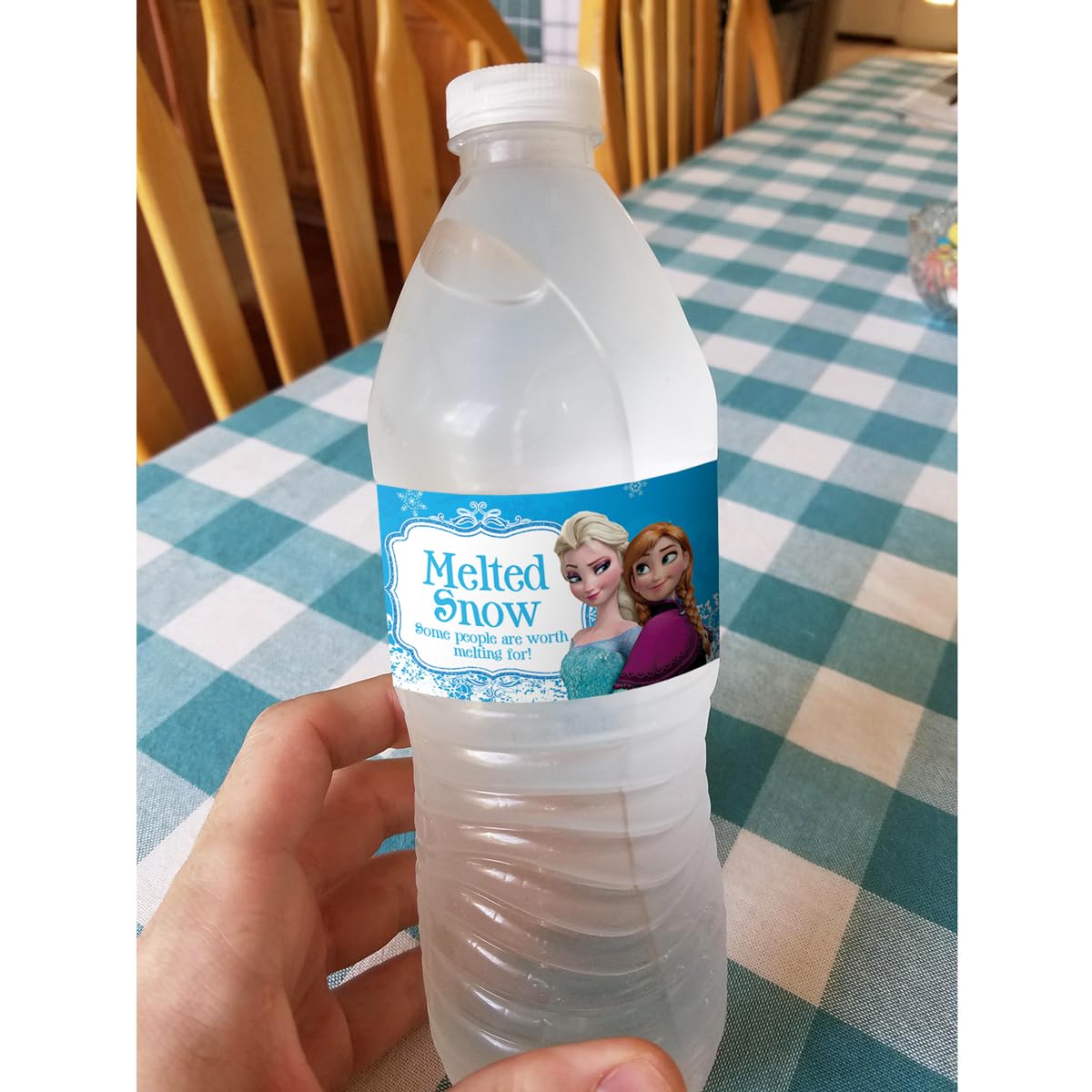 16 Pack Frozen Themed Water Bottle Labels - Waterproof Birthday Party Supplies for Kids, Boys & Girls - Perfect for Birthday Parties, Baby Showers & Summer Events