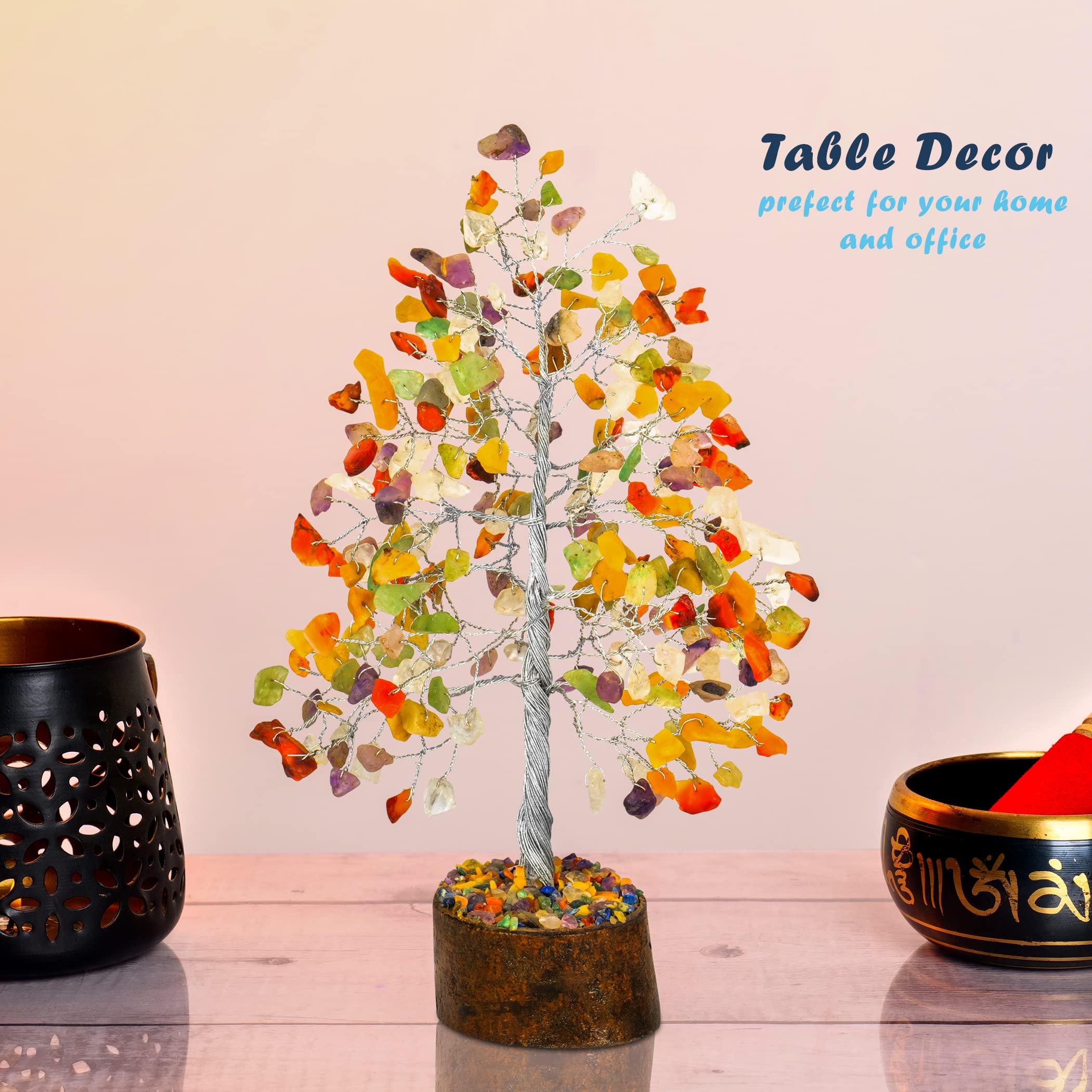 YATHABI Chakra Tree - Crystal Tree of Life Feng Shui Decor with Chakra Stones - Spiritual Money Tree for Good Luck & Positive Energy - Healing Crystal Bonsai for Home, Office & Meditation Space - Unique Gift for Women & Spiritual Seekers