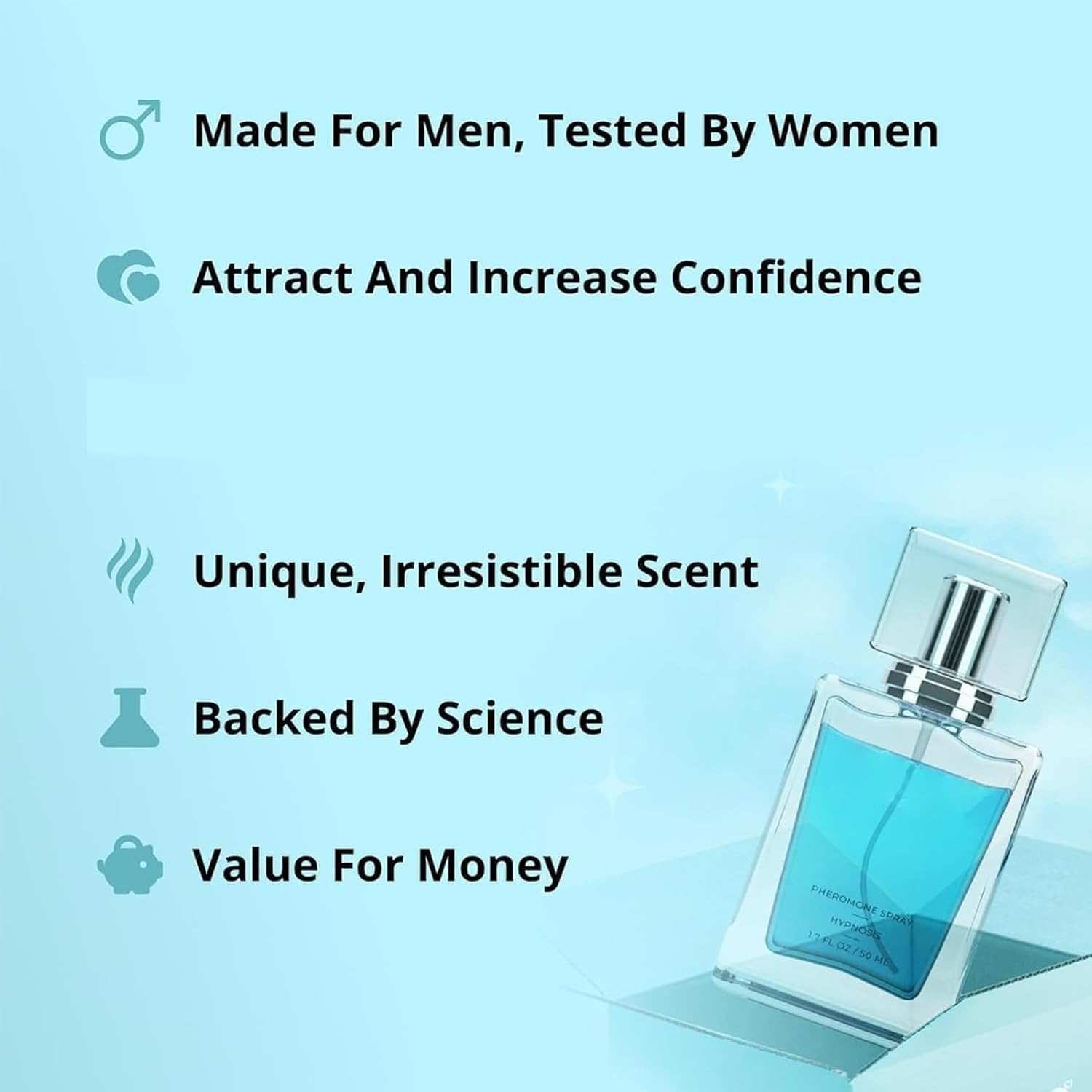 **50ml Cupid Cologne for Men - Pheromone-Infused Fragrance with Hypnotic Charm, Long-Lasting Scent (2-Pack) - Perfect for Dates, Gifts & Special Occasions**