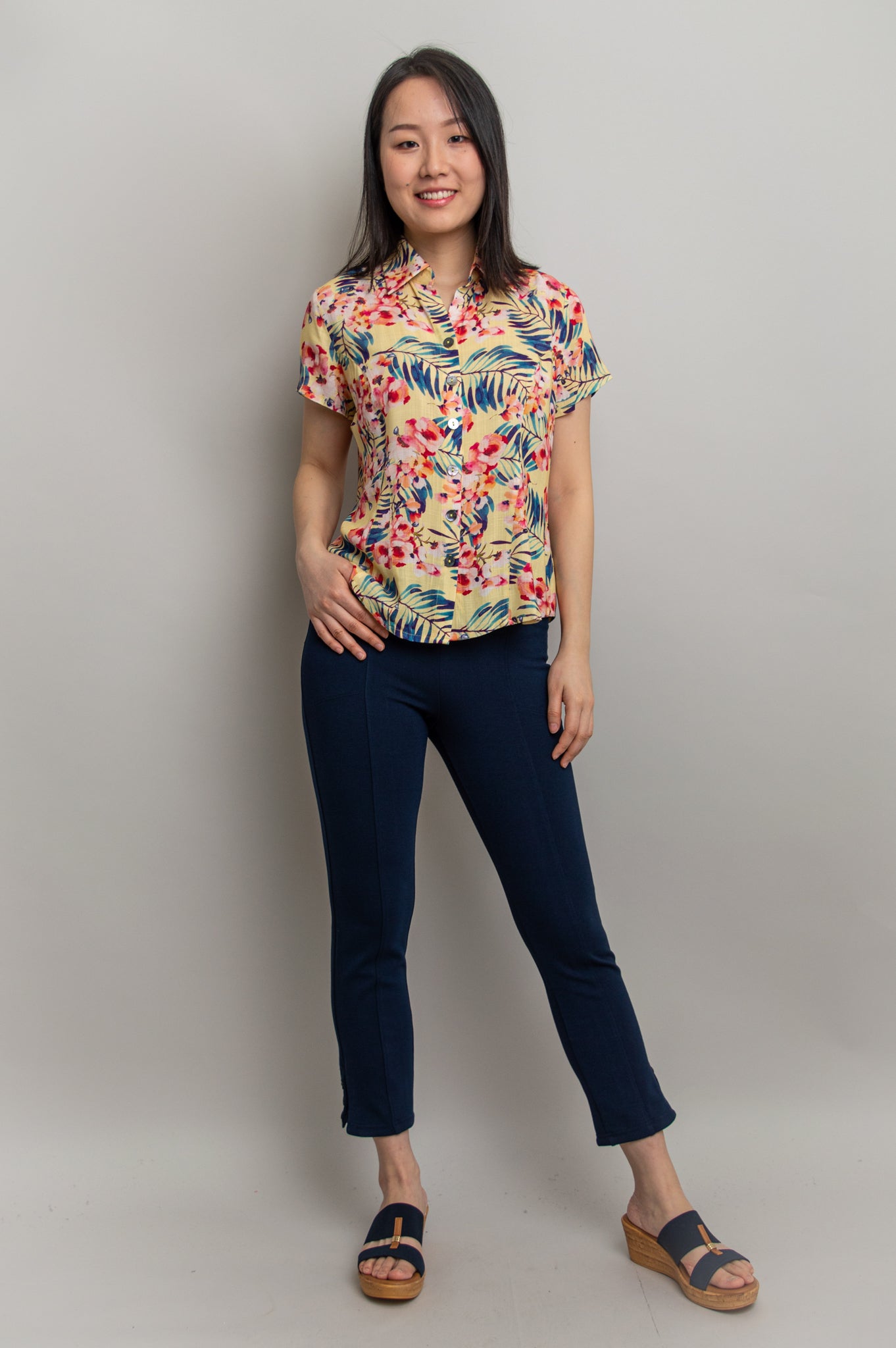 Esther Blouse Women's Linen Bamboo Shirt - Breathable Summer Top for Tropical Vacation & Beach Wear - Perfect for Resort Outfits, Holiday Travel and Casual Outings