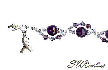 Domestic Violence Awareness Crystal Twist Beaded Bracelet - Support Survivors with Stylish Jewelry for Women & Men | Perfect for Fundraisers, Awareness Events & Everyday Wear