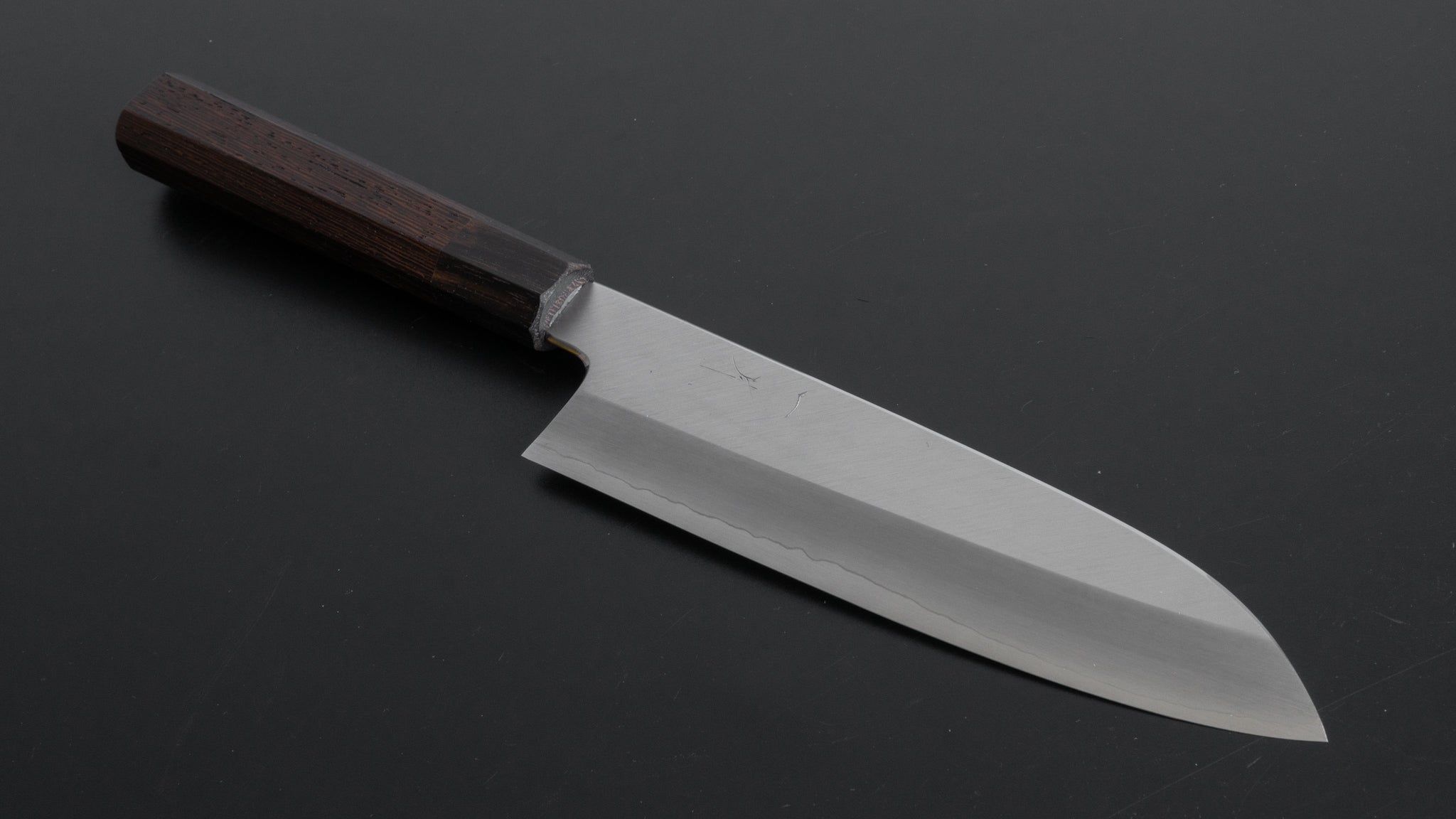 Hitohira Yamatsuka Rikichi Silver #3 Migaki Santoku Knife 180mm - Japanese High-Carbon Steel Blade with Tagayasan Wood Handle - Perfect for Slicing, Dicing & Chopping Vegetables, Meat & Fish in Home Kitchens & Professional Cooking