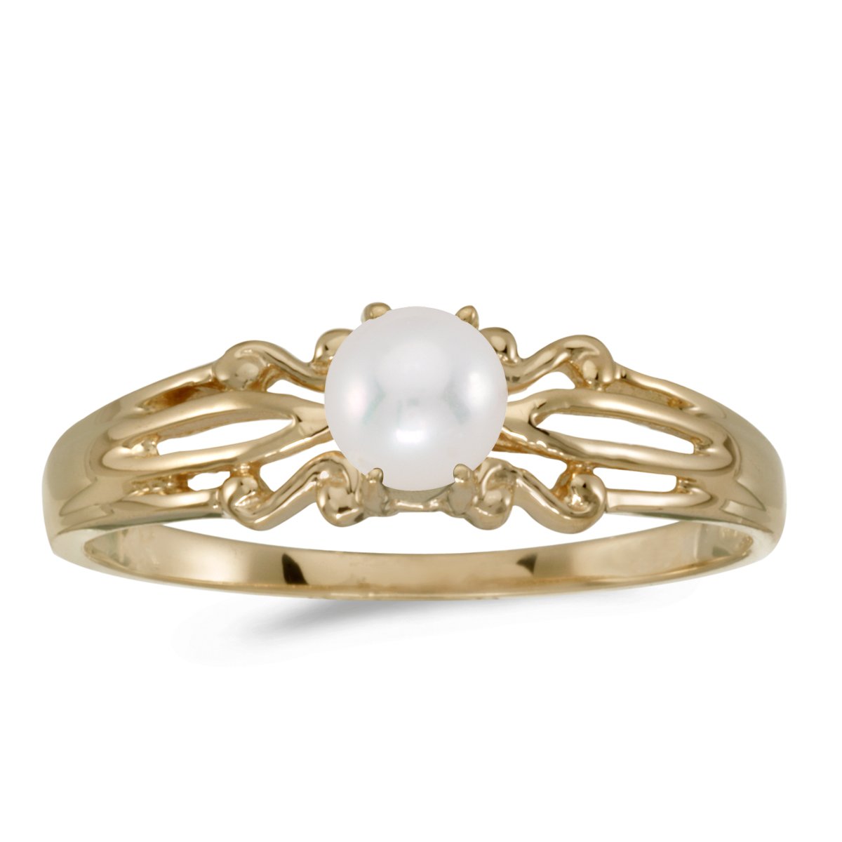14K Yellow Gold Freshwater Cultured Pearl Ring for Women - Elegant & Timeless Jewelry Gift for Anniversary, Wedding, or Special Occasions