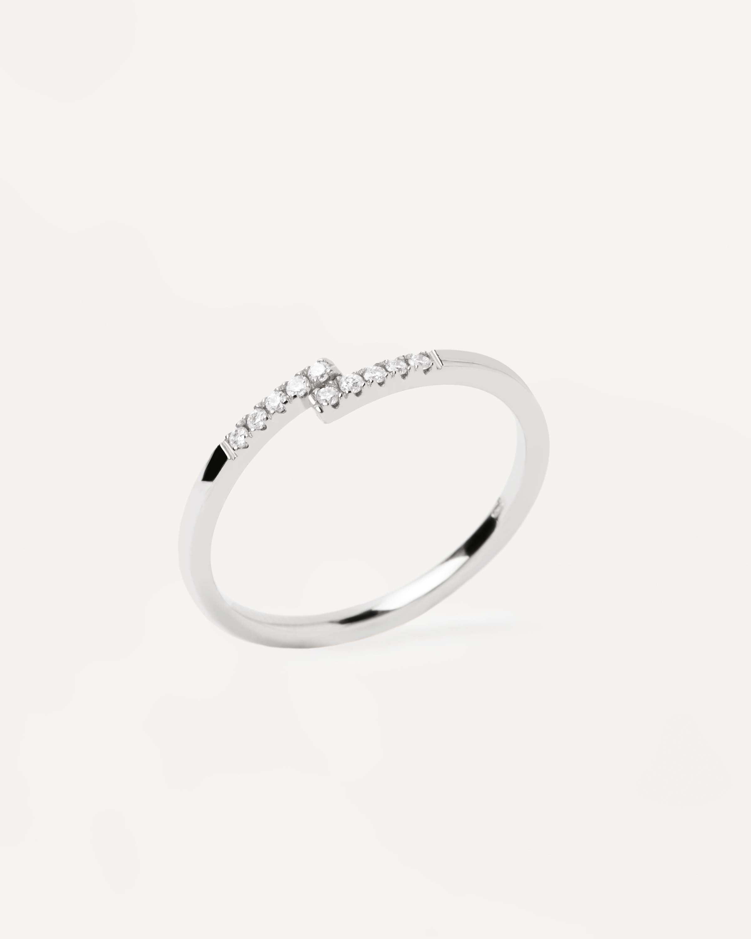 Diamond & White Gold Cross Ring for Women - Elegant Religious Jewelry Gift for Christmas, Baptism & Weddings