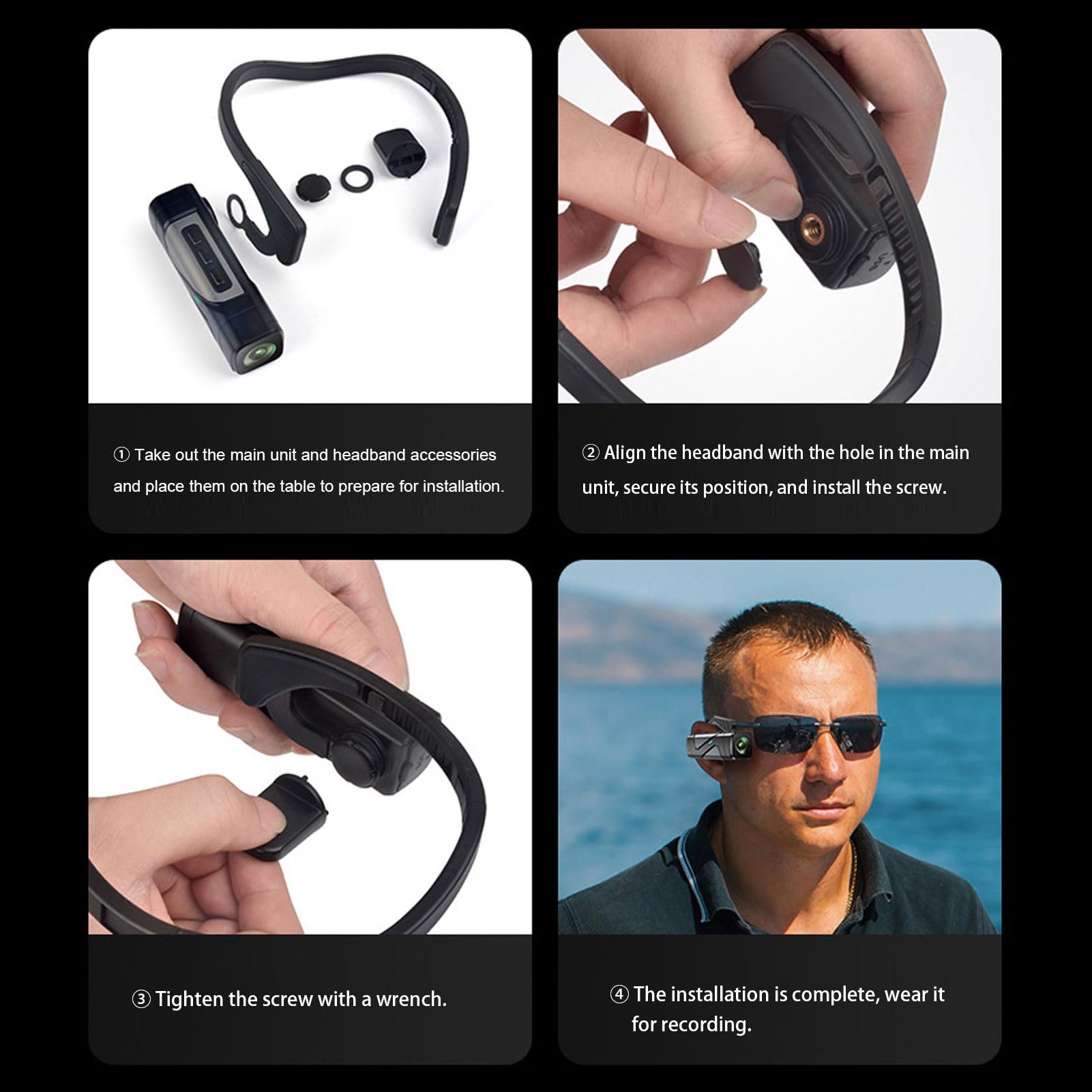 Bewinner 5K 30FPS Wearable WiFi Head Camera - 30MP HD Video Recording, 2.0 Anti-Shake Technology, 130° Wide Angle Lens, 1600mAh Long Battery Life - Perfect for Vlogging, Sports Action, Travel Adventures & Hands-Free Recording