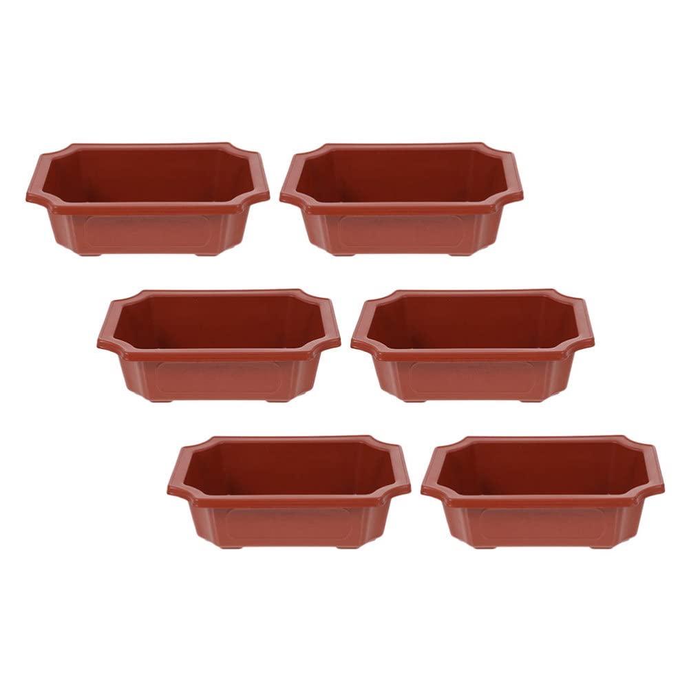 ERINGOGO 6-Piece Bonsai Planter Set - 9 Inch Plastic Training Pots with Drainage Holes, Deep Rectangular Flower Pots for Bonsai, Nursery, Garden & Balcony Plants | Perfect for Indoor Gardening, Home Decor & Gift Ideas