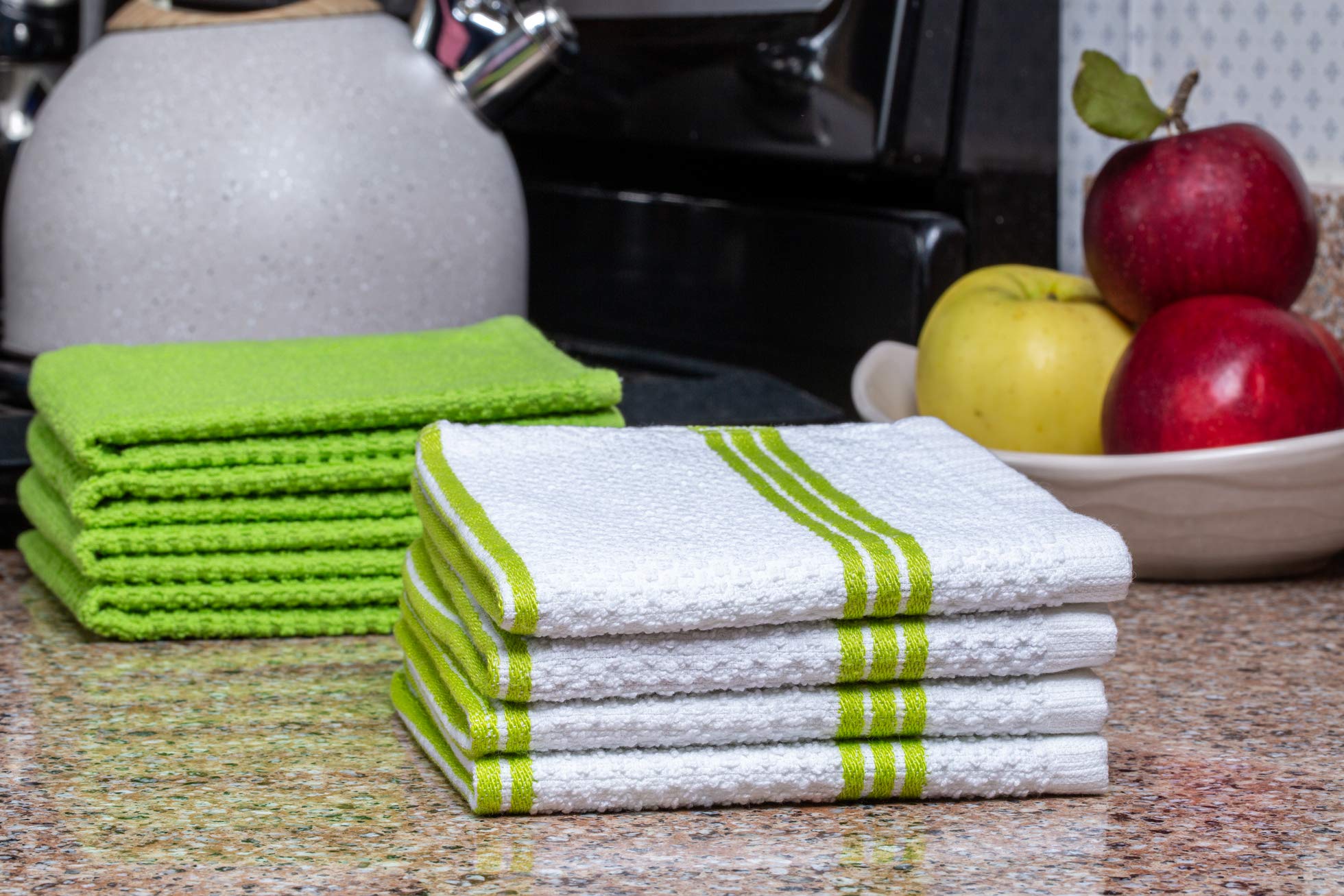 Premium 8-Pack Cotton Dish Cloths - Super Absorbent 12
