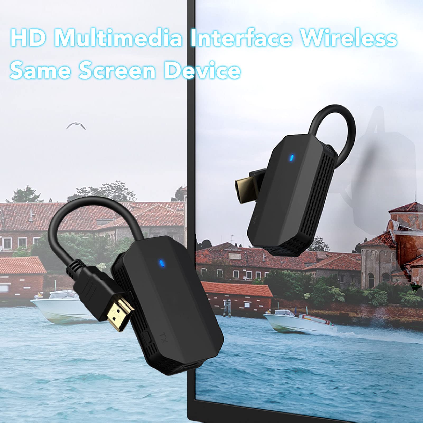 4K Wireless HDMI Extender Kit - 5G Portable HDMI Transmitter & Receiver for Laptop, Phone, TV - Plug & Play, Zero Latency - Perfect for Home Theater, Gaming & Office Presentations